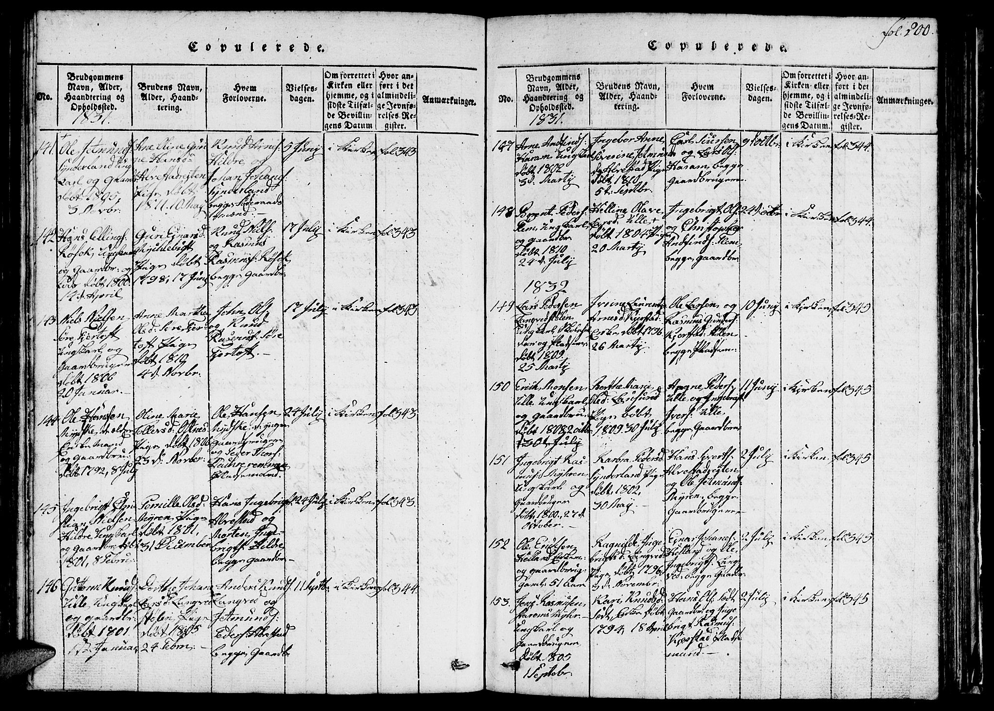 Ministerialprotokoller, klokkerbøker og fødselsregistre - Møre og Romsdal, SAT/A-1454/536/L0506: Parish register (copy) no. 536C01, 1818-1859, p. 200