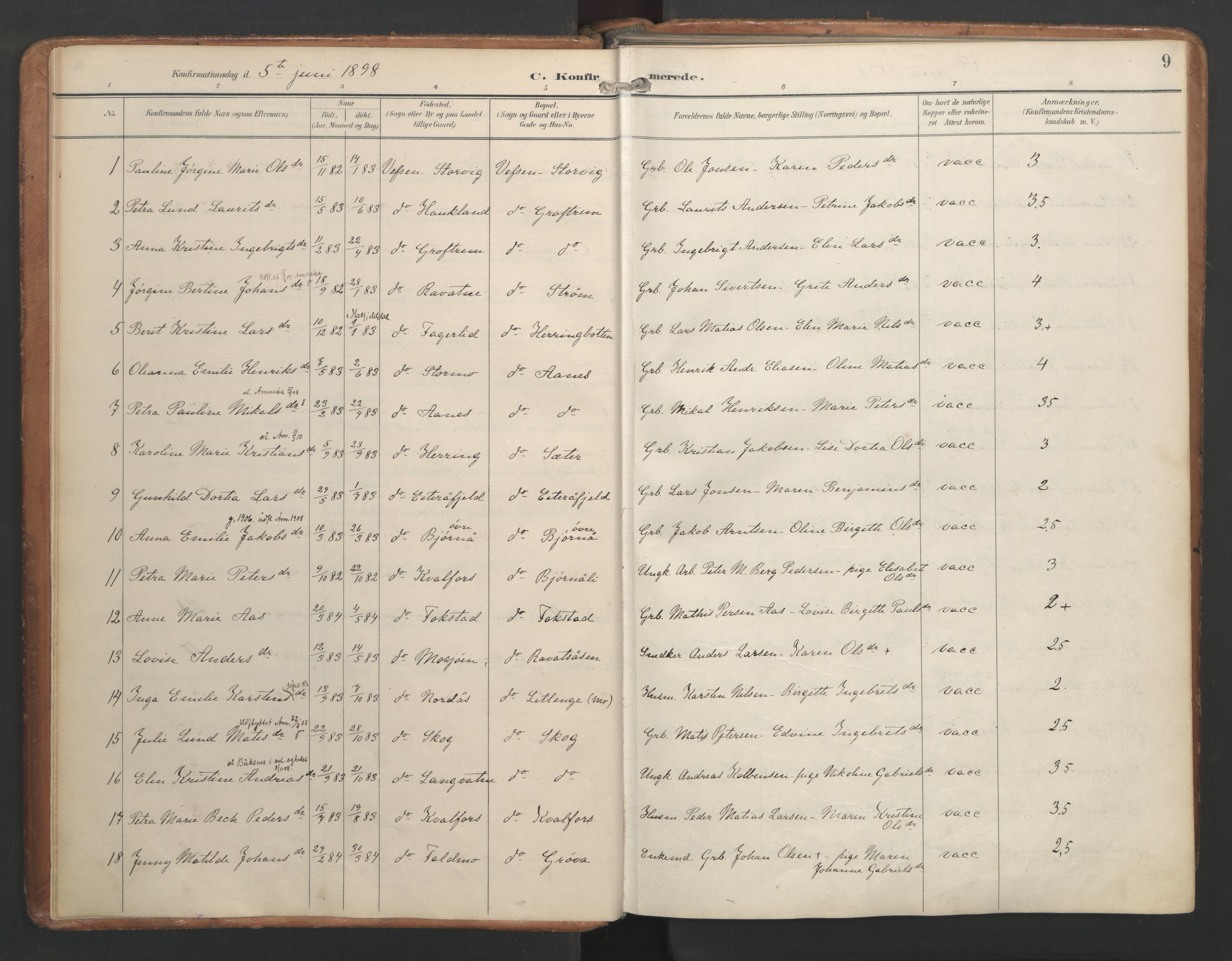 Ministerialprotokoller, klokkerbøker og fødselsregistre - Nordland, AV/SAT-A-1459/820/L0298: Parish register (official) no. 820A19, 1897-1915, p. 9