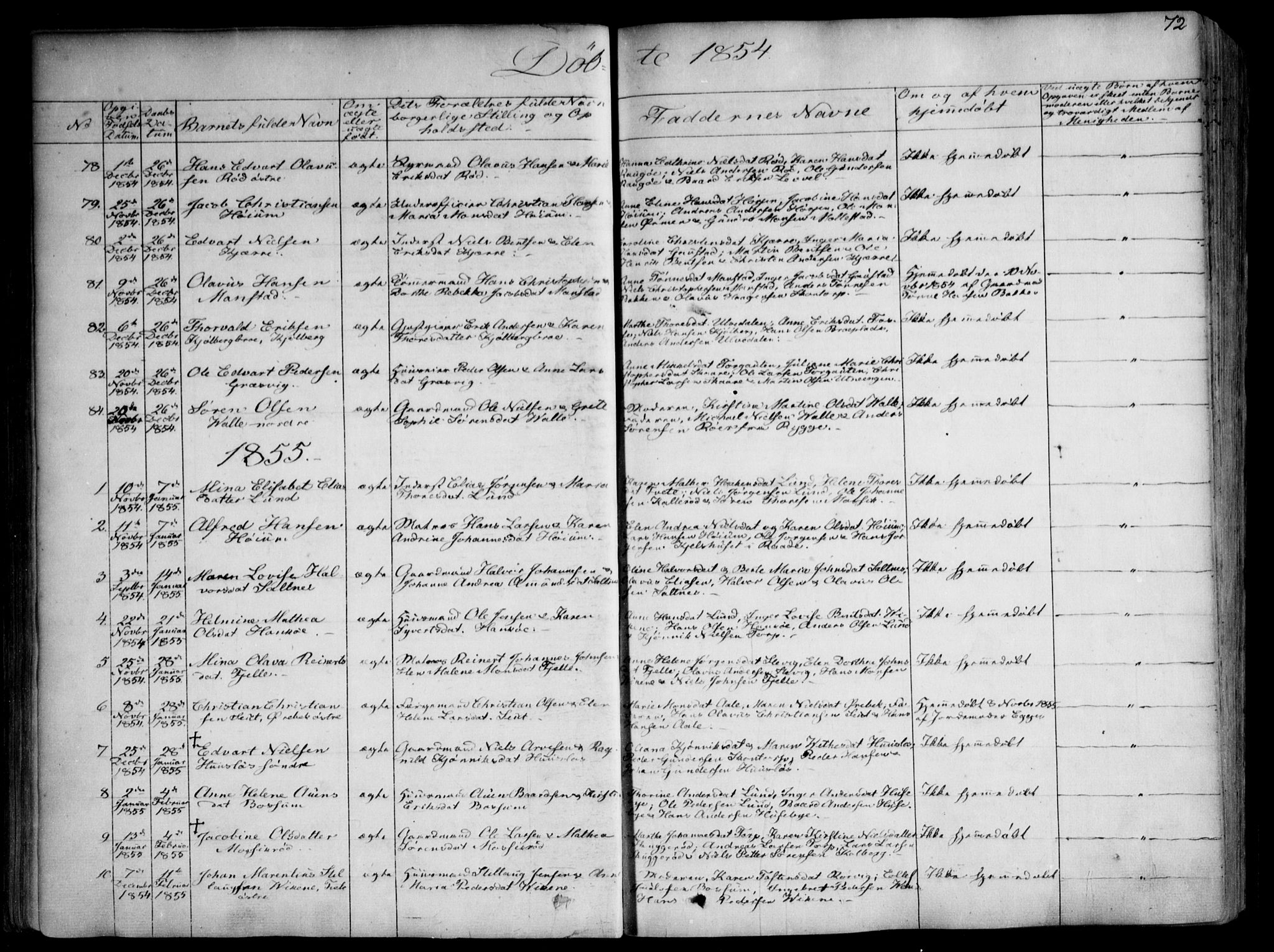 Onsøy prestekontor Kirkebøker, SAO/A-10914/F/Fa/L0003: Parish register (official) no. I 3, 1841-1860, p. 72