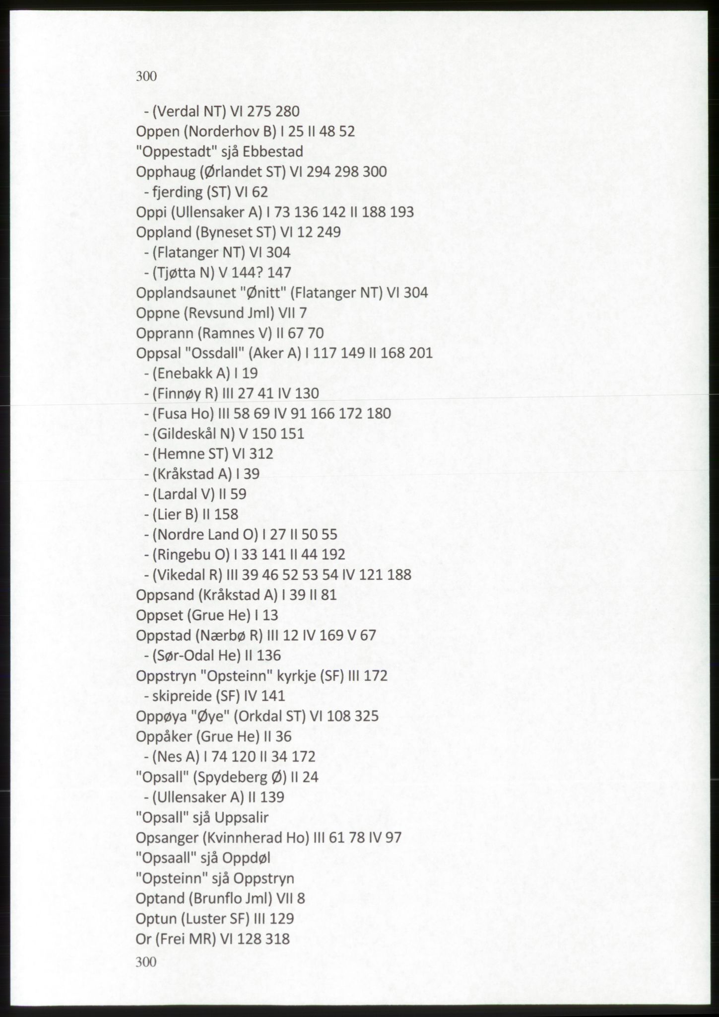 Publikasjoner utgitt av Arkivverket, PUBL/PUBL-001/C/0009: Stedsnavnregister, 1548-1567, p. 300