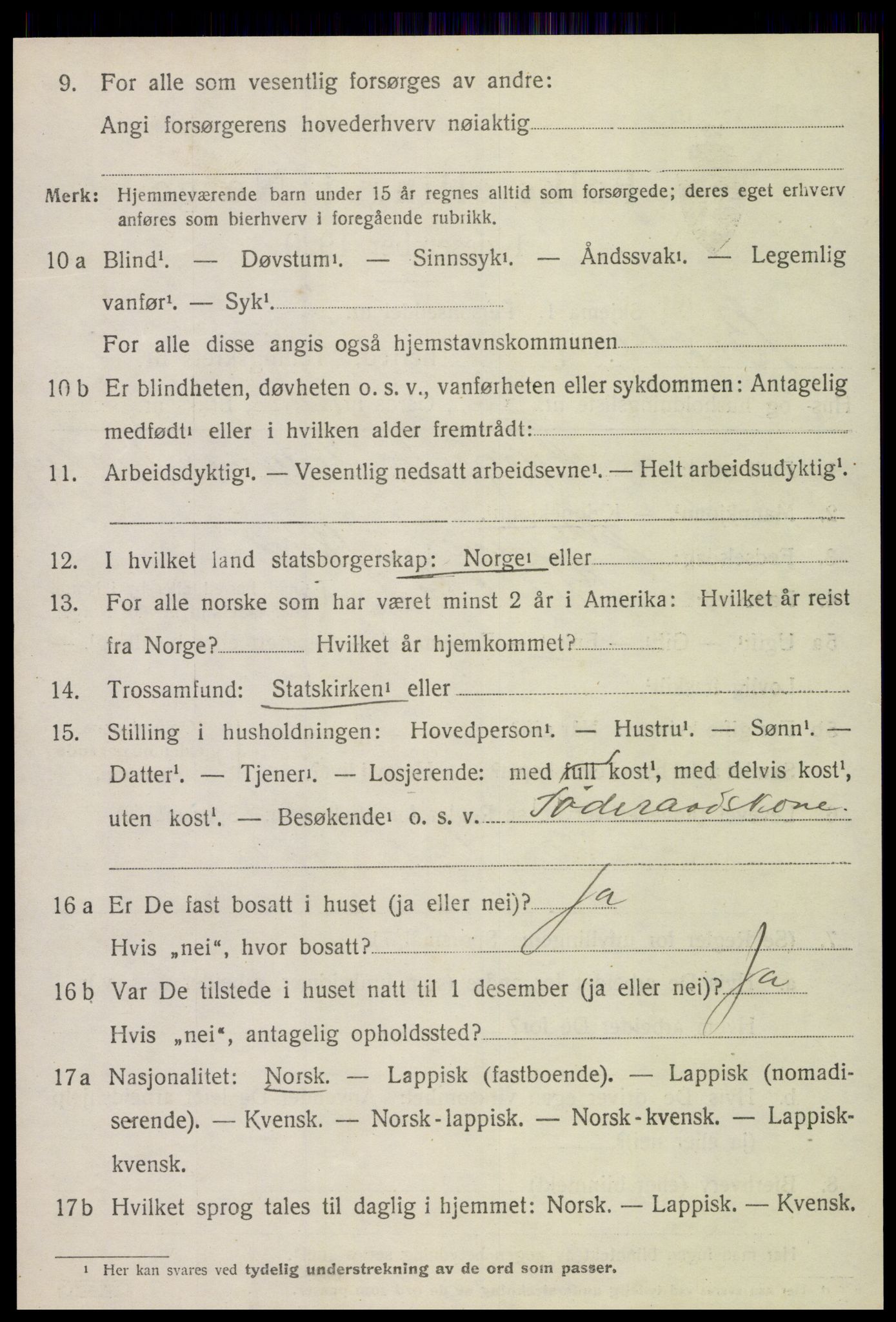 SAT, 1920 census for Beitstad, 1920, p. 2388