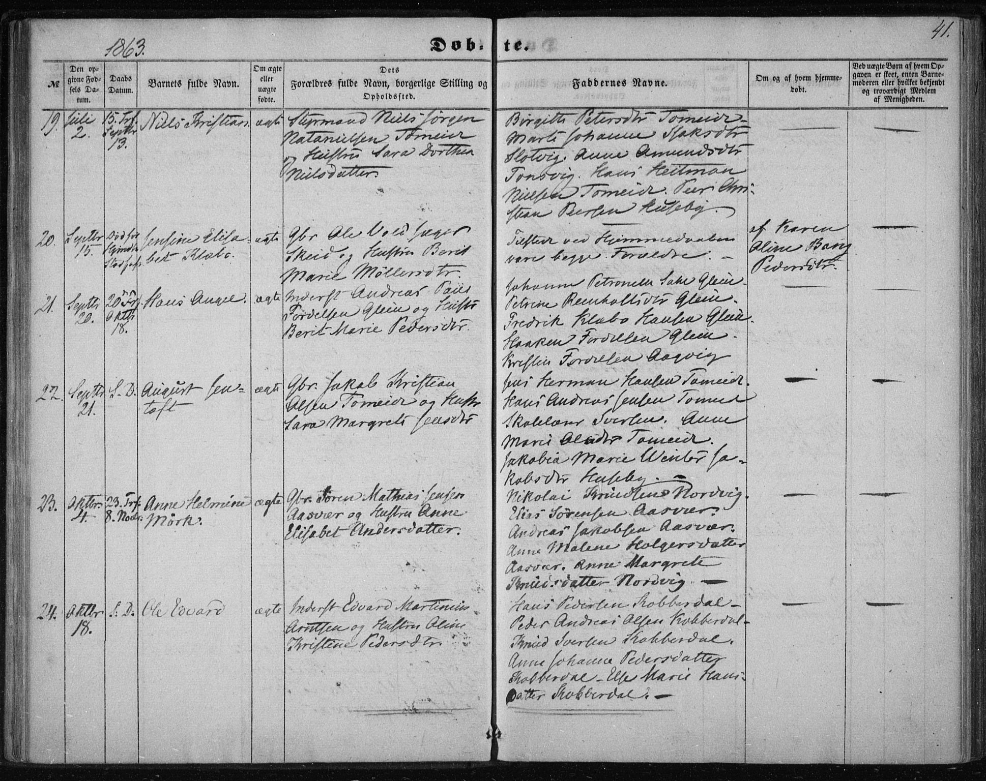 Ministerialprotokoller, klokkerbøker og fødselsregistre - Nordland, AV/SAT-A-1459/835/L0523: Parish register (official) no. 835A01, 1855-1865, p. 41