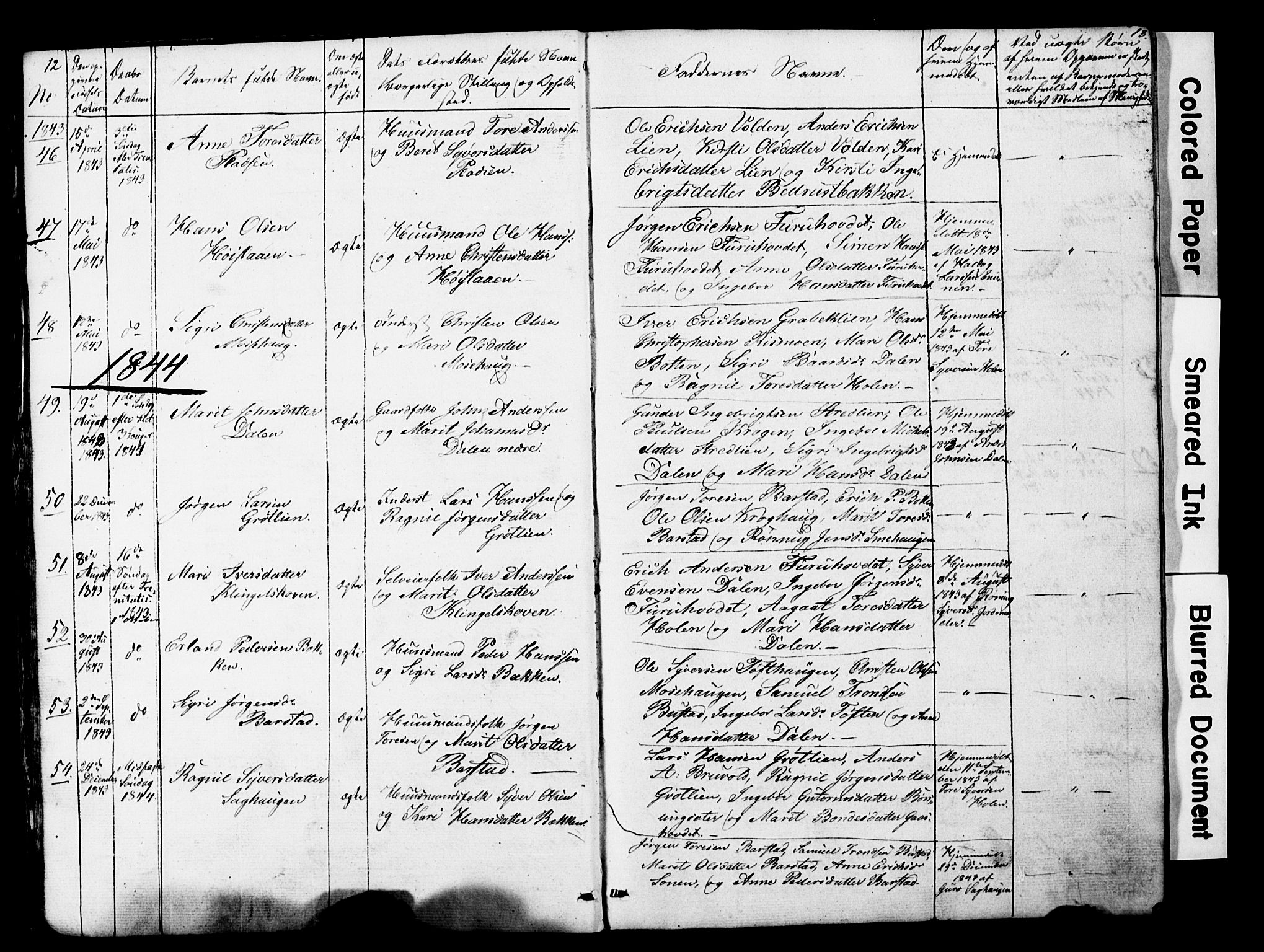 Lesja prestekontor, SAH/PREST-068/H/Ha/Hab/L0014: Parish register (copy) no. 14, 1842-1856, p. 12-13