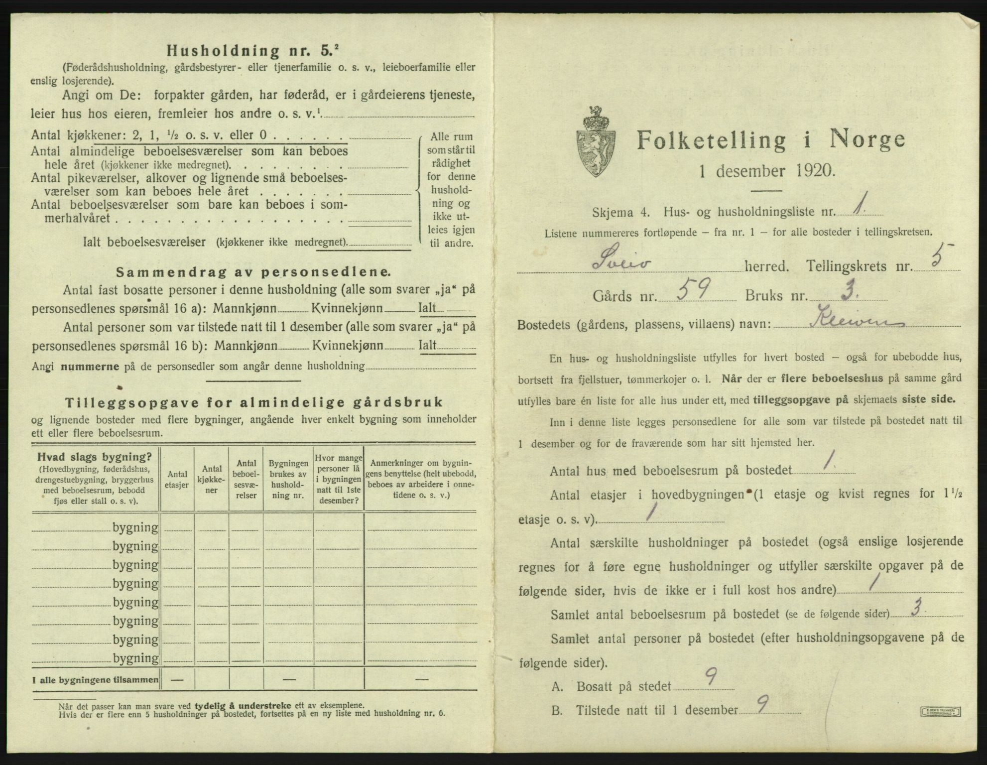 SAB, 1920 census for Sveio, 1920, p. 314