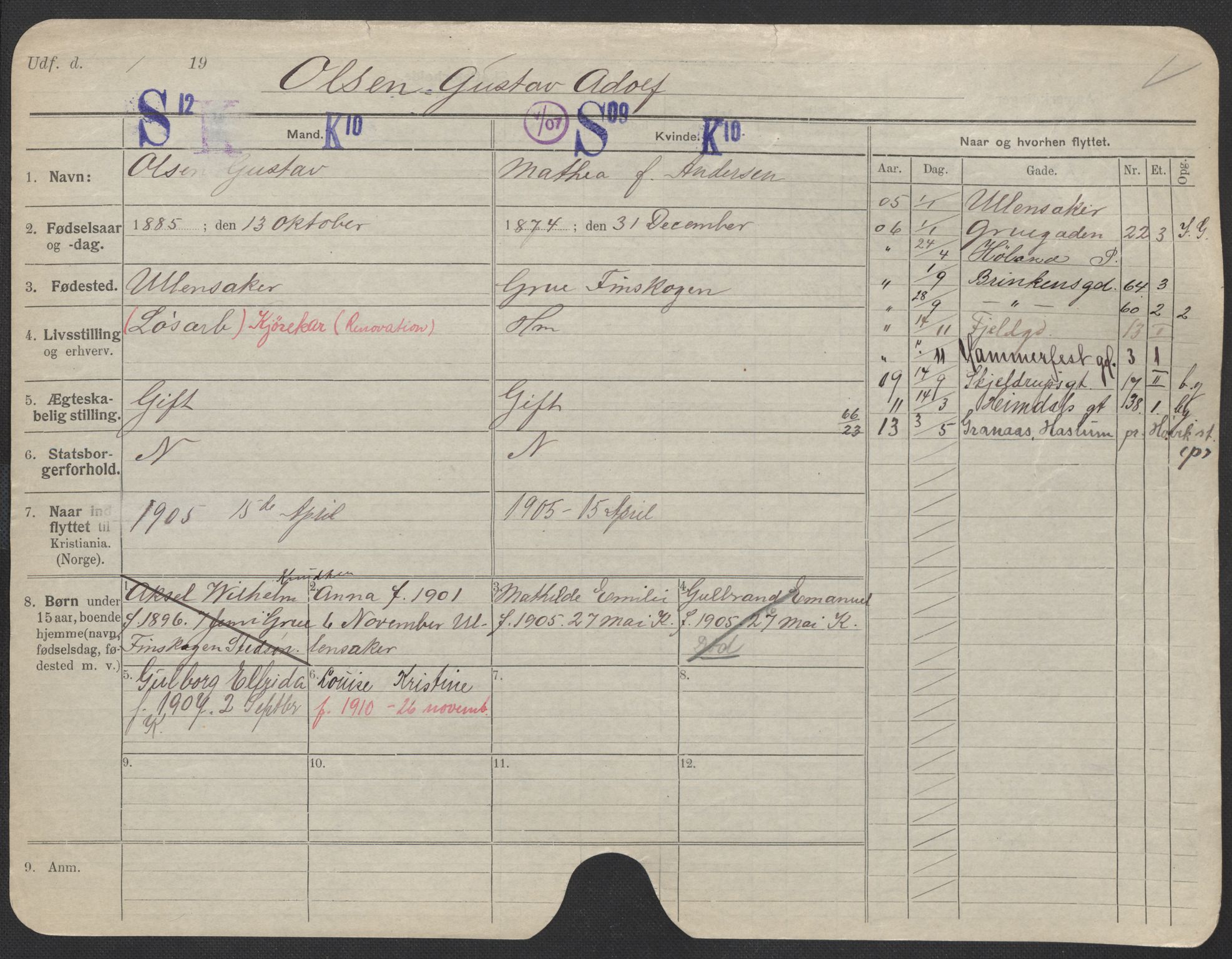 Oslo folkeregister, Registerkort, SAO/A-11715/F/Fa/Fac/L0008: Menn, 1906-1914, p. 775a