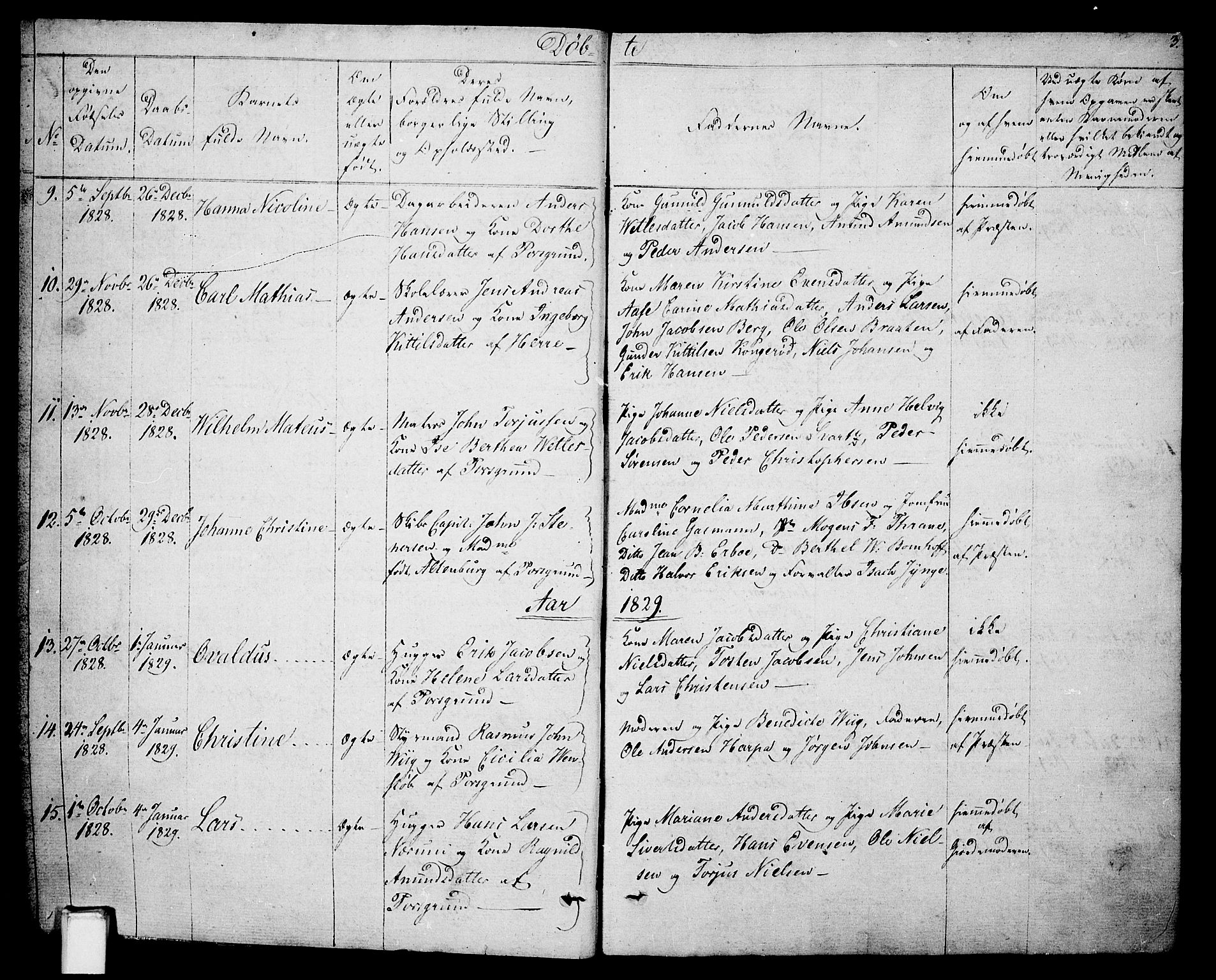 Porsgrunn kirkebøker , AV/SAKO-A-104/F/Fa/L0005: Parish register (official) no. 5, 1828-1840, p. 3