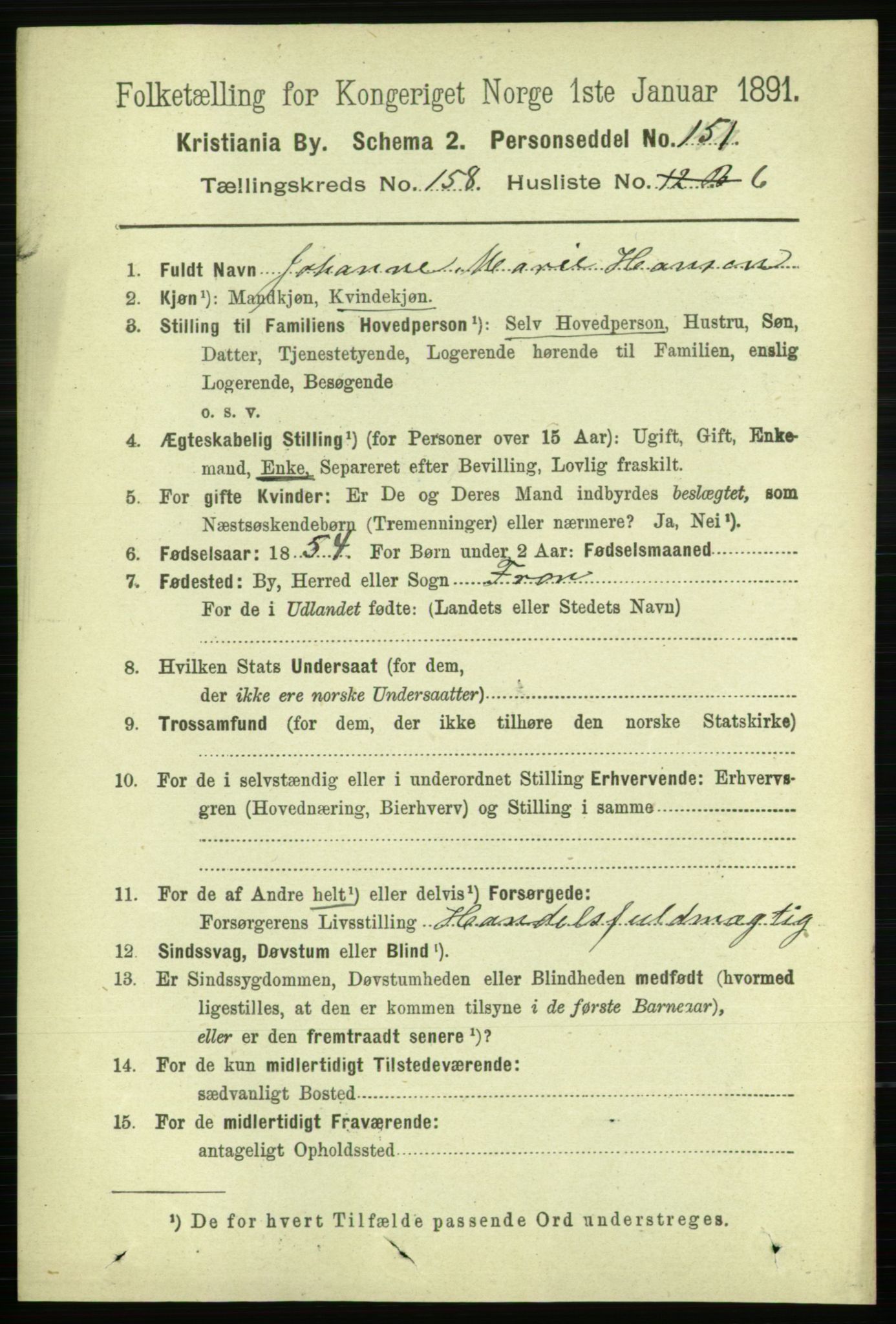 RA, 1891 census for 0301 Kristiania, 1891, p. 89861