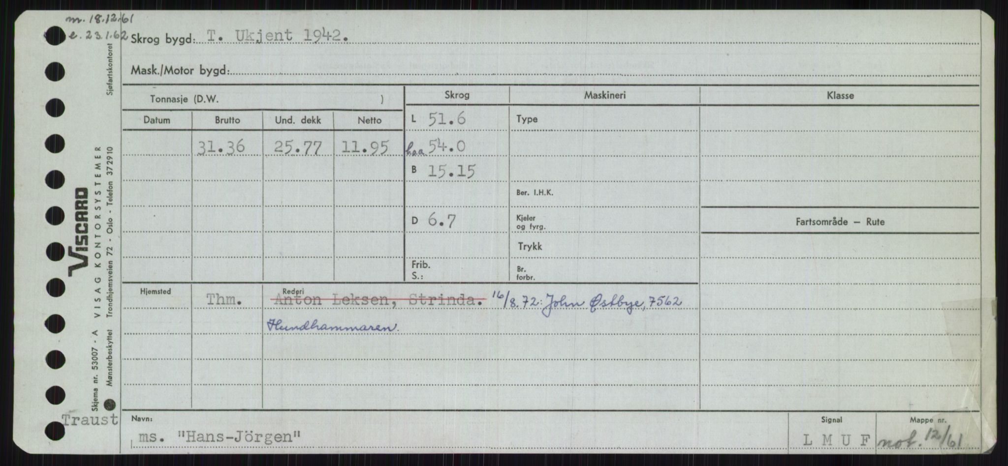 Sjøfartsdirektoratet med forløpere, Skipsmålingen, RA/S-1627/H/Ha/L0002/0002: Fartøy, Eik-Hill / Fartøy, G-Hill, p. 457