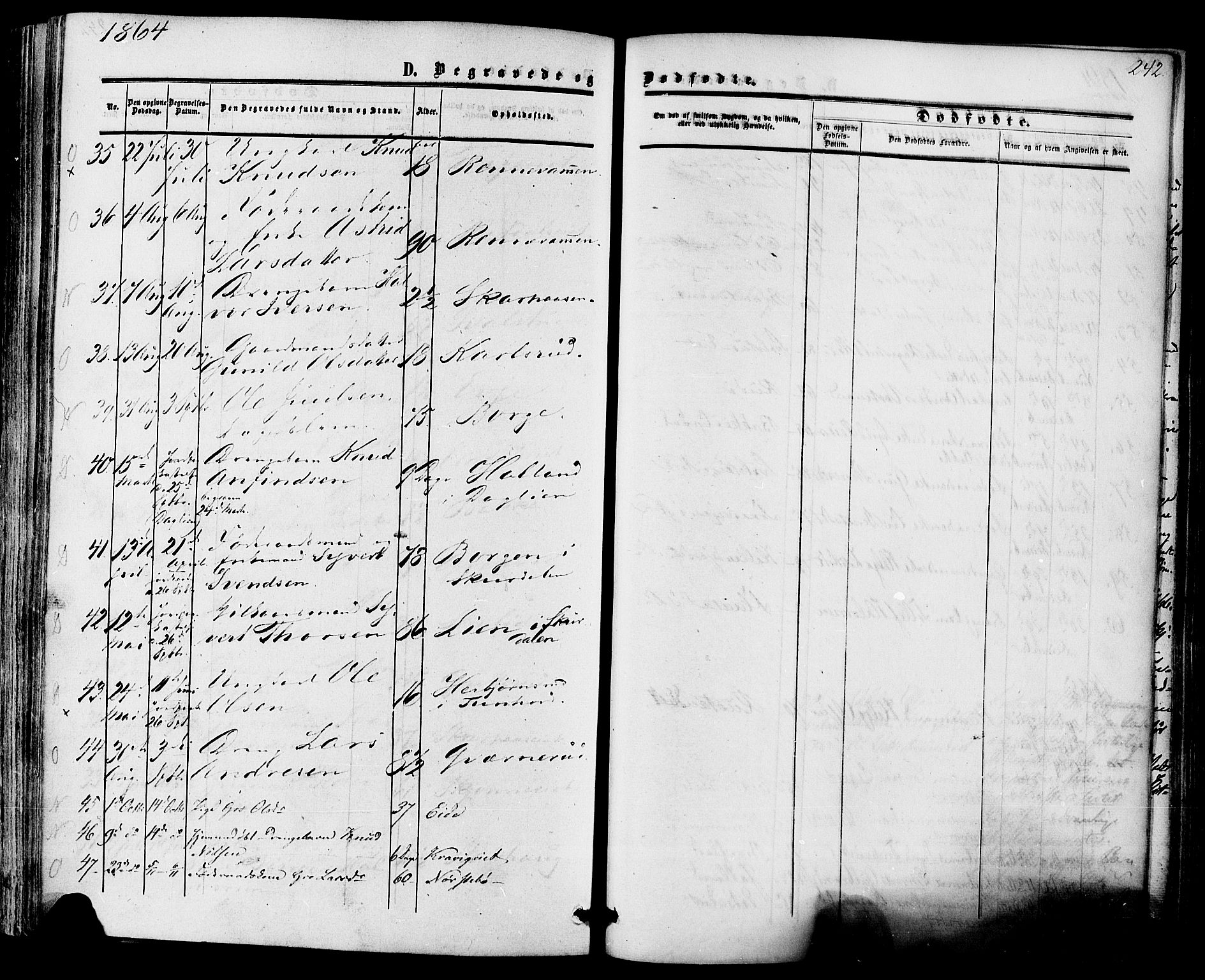 Nore kirkebøker, SAKO/A-238/F/Fa/L0003: Parish register (official) no. I 3, 1858-1866, p. 242