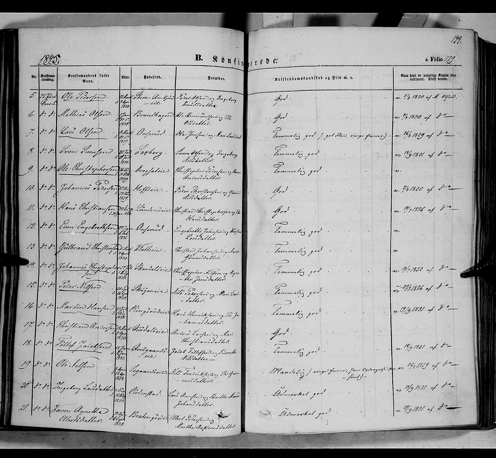 Biri prestekontor, AV/SAH-PREST-096/H/Ha/Haa/L0005: Parish register (official) no. 5, 1843-1854, p. 144