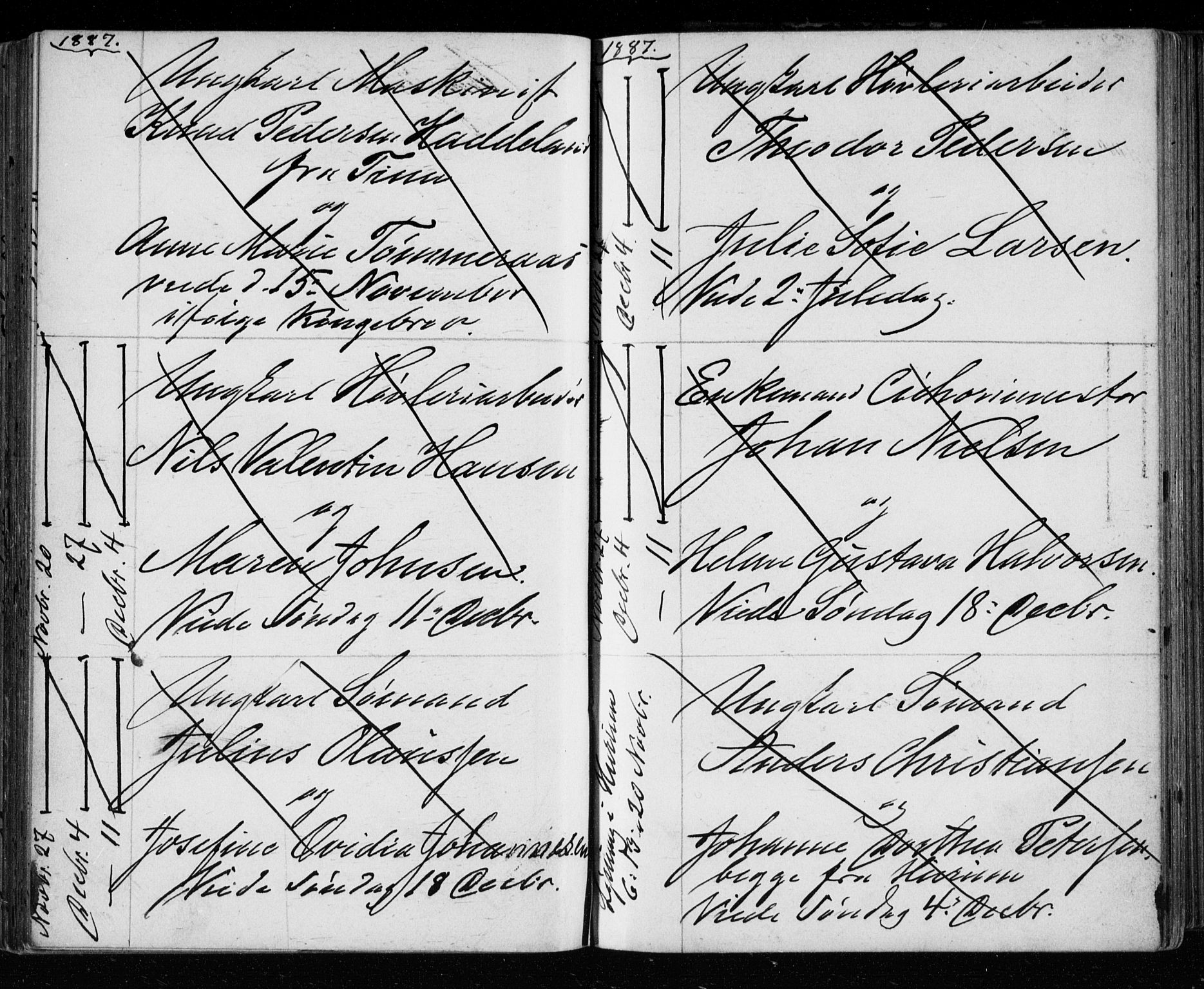 Bragernes kirkebøker, AV/SAKO-A-6/H/Ha/L0006: Banns register no. 6, 1873-1896