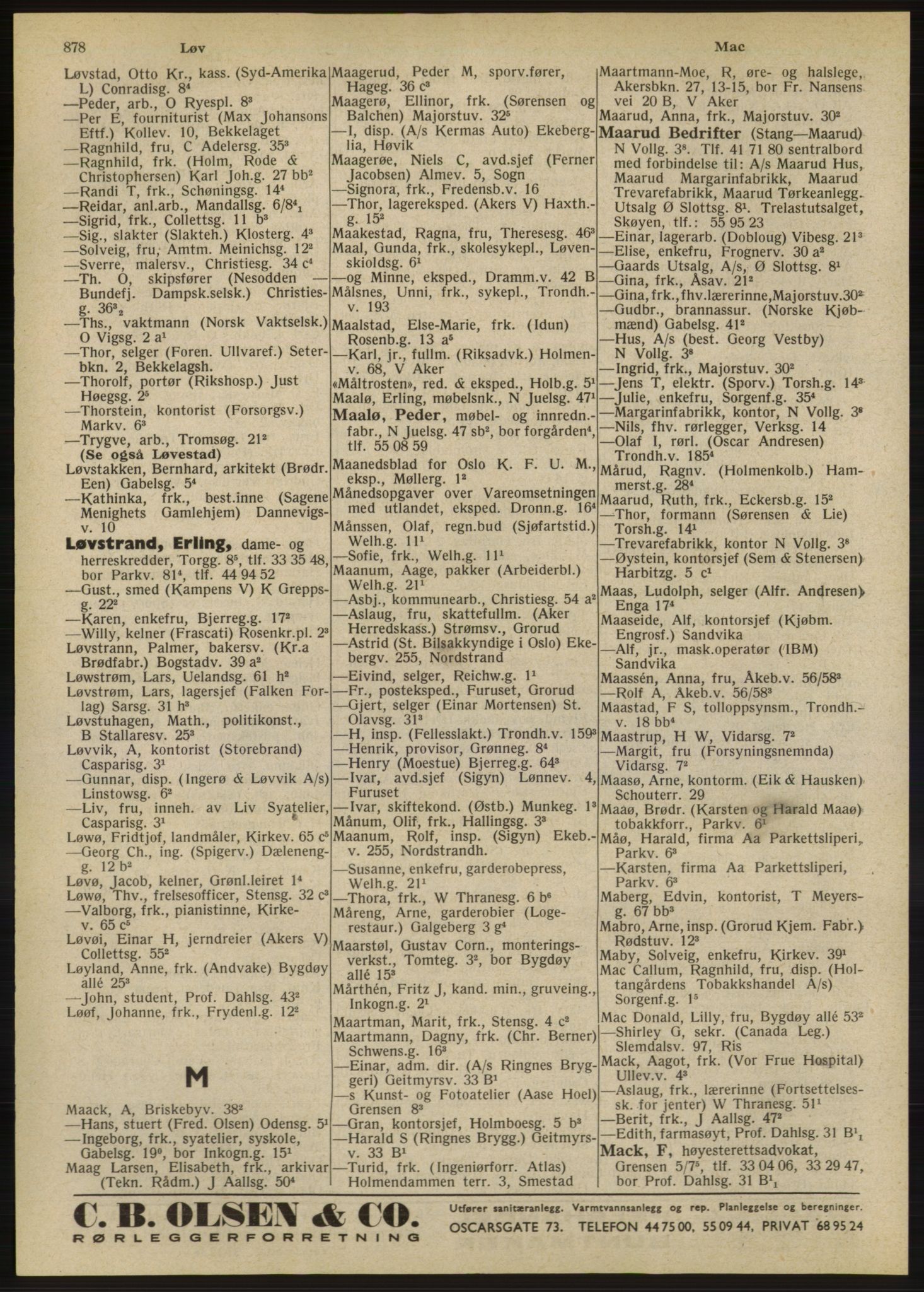 Kristiania/Oslo adressebok, PUBL/-, 1947, p. 878