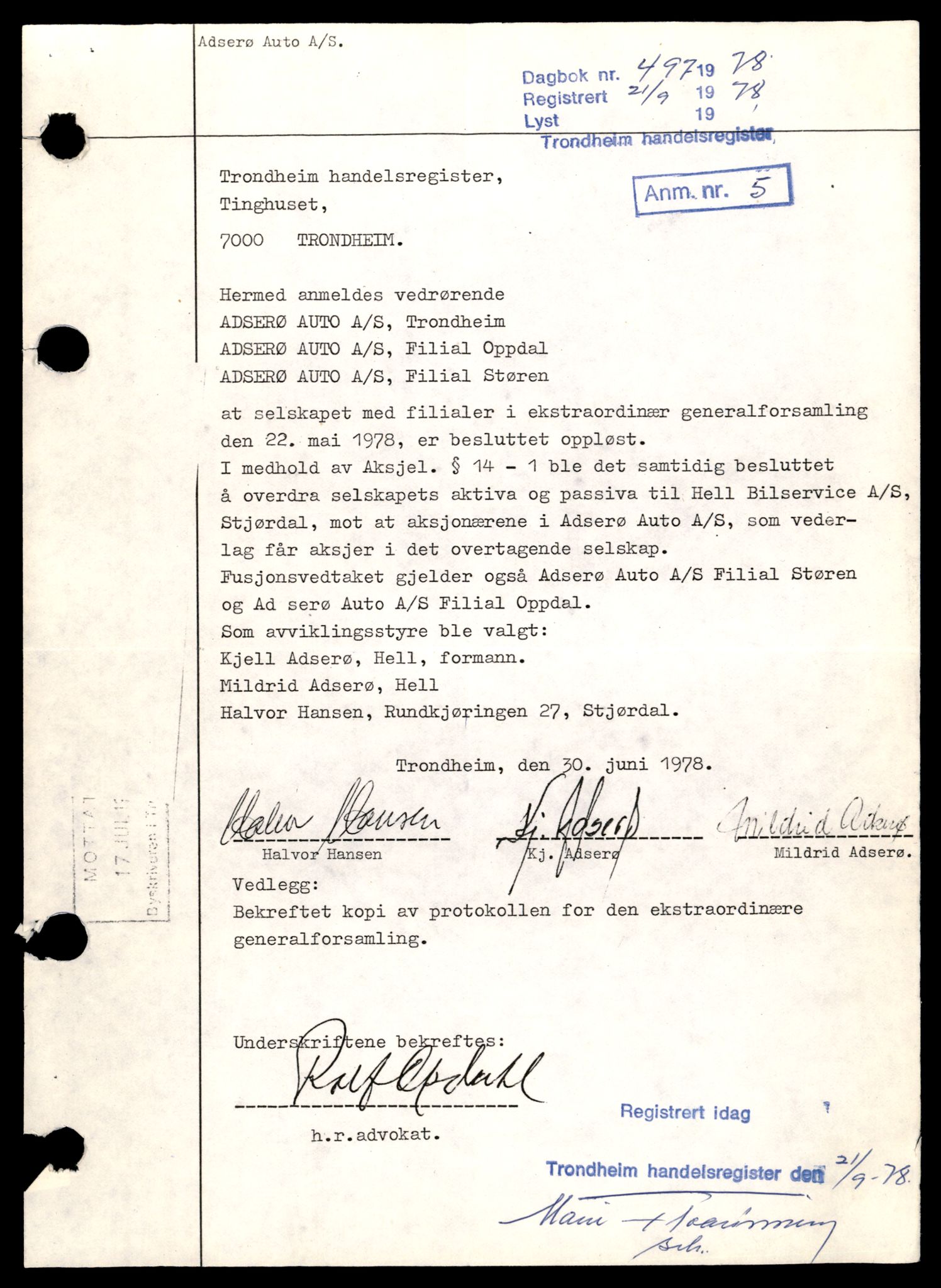 Orkdal sorenskriveri, AV/SAT-A-4169/2/J/Jc/Jce/L0002: Aksjeselskap, A - N, 1944-1990, p. 3