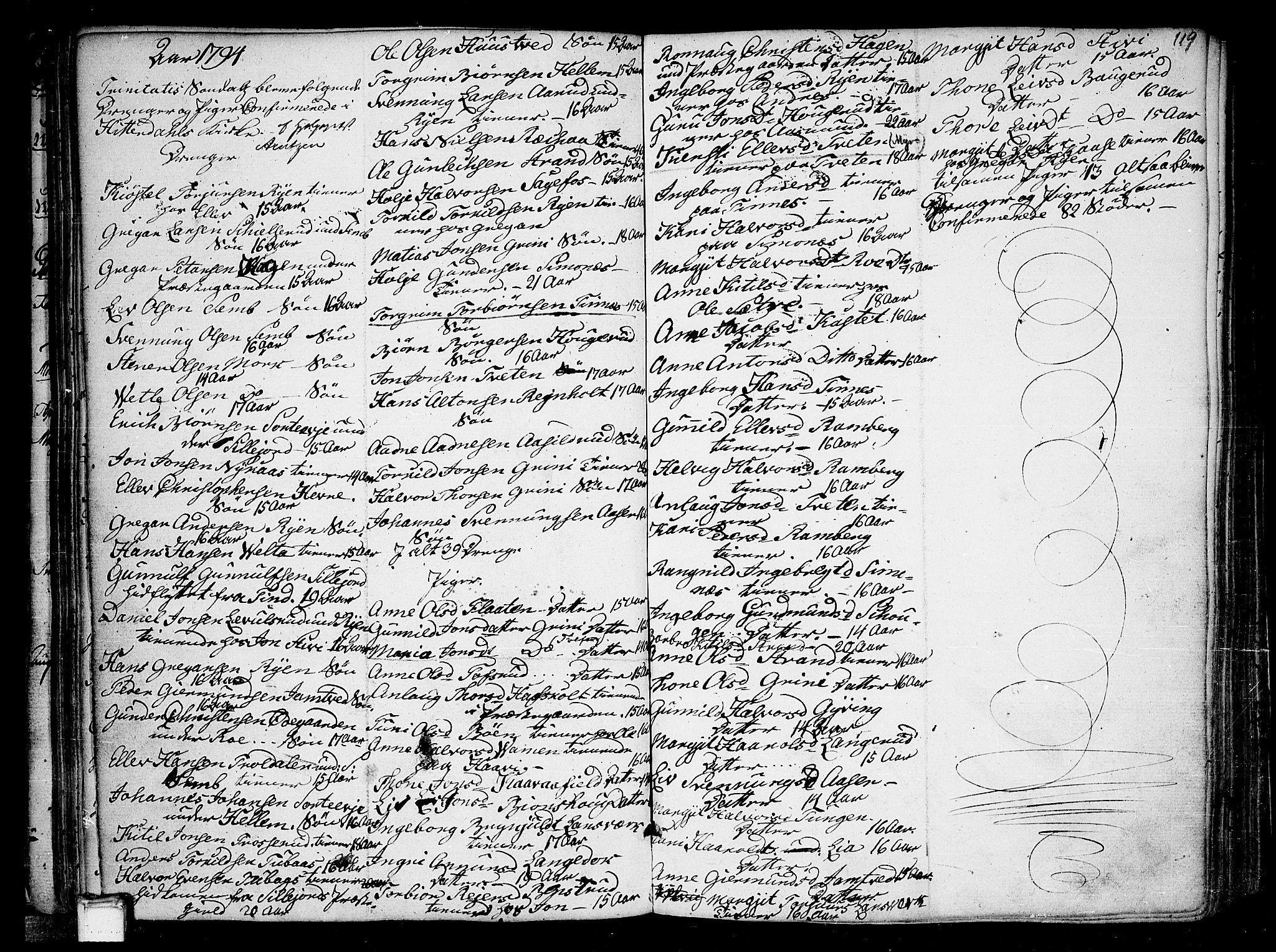 Heddal kirkebøker, SAKO/A-268/F/Fa/L0004: Parish register (official) no. I 4, 1784-1814, p. 119