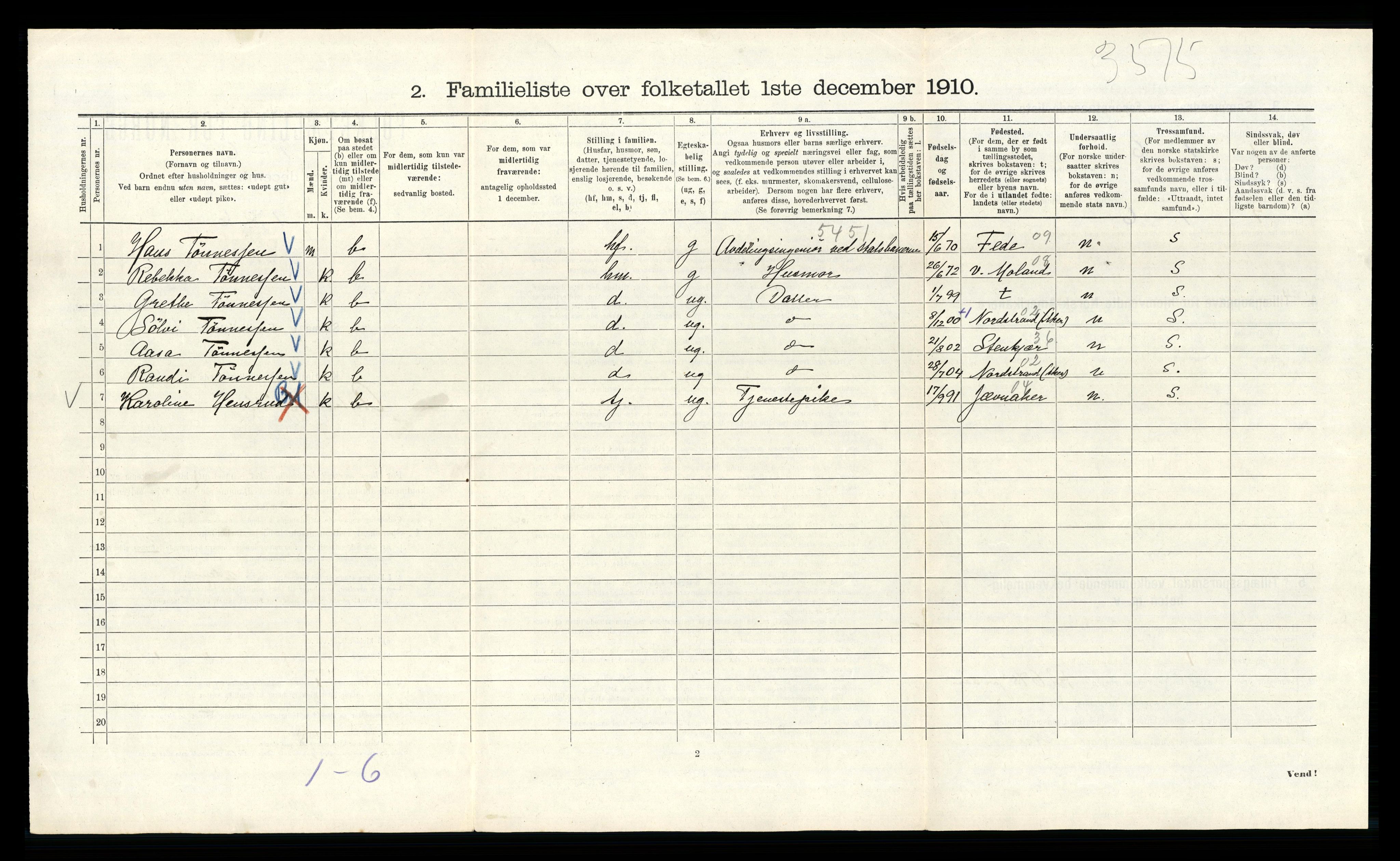 RA, 1910 census for Kristiania, 1910, p. 2550