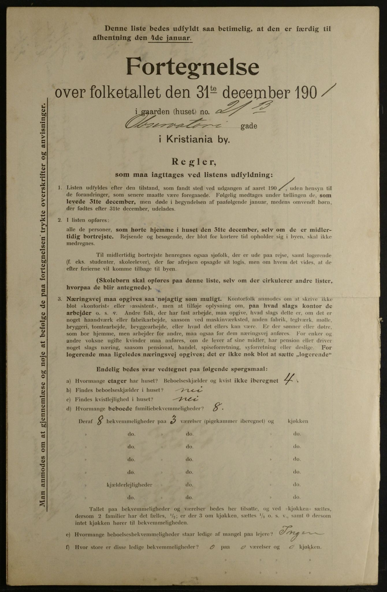 OBA, Municipal Census 1901 for Kristiania, 1901, p. 11419