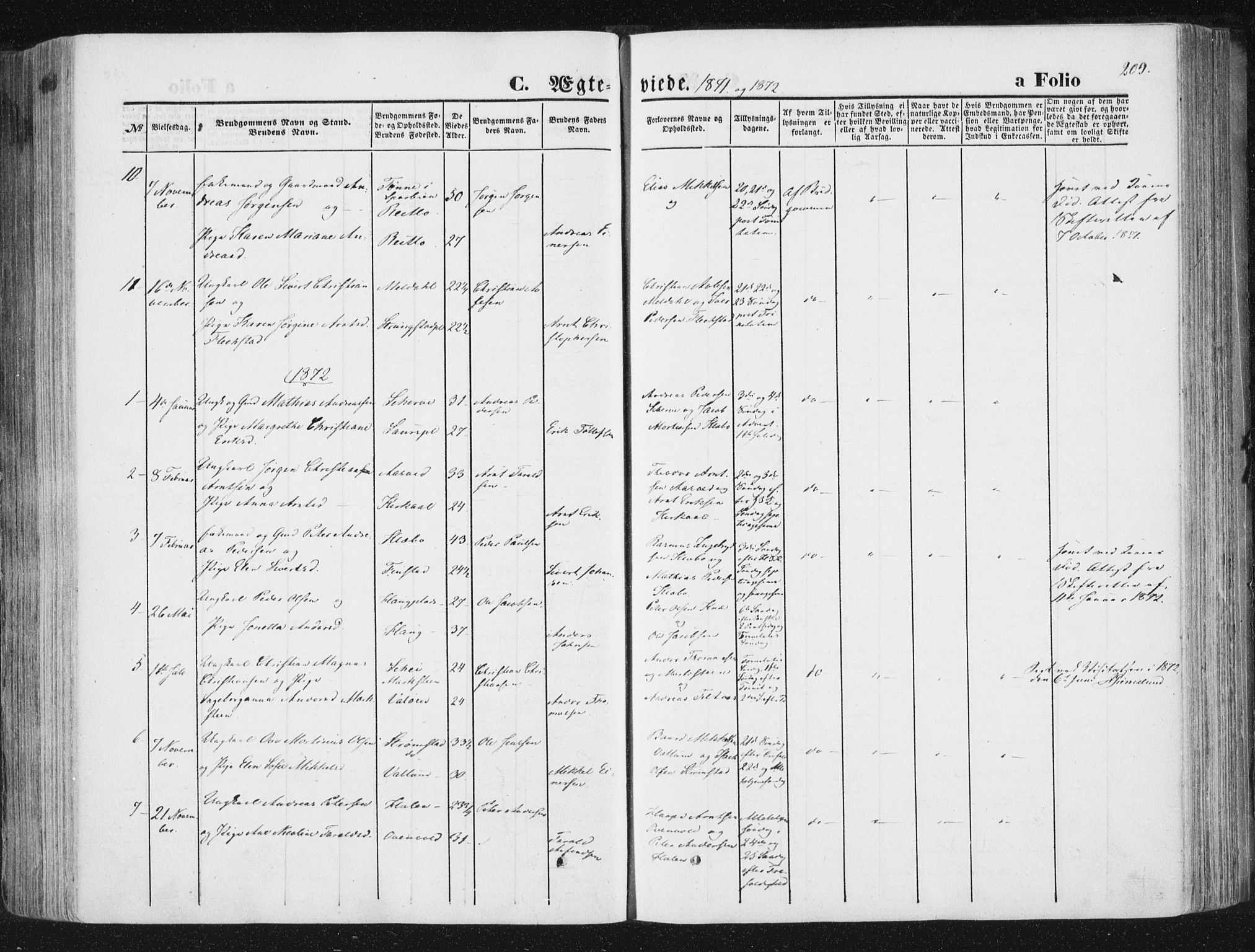 Ministerialprotokoller, klokkerbøker og fødselsregistre - Nord-Trøndelag, SAT/A-1458/746/L0447: Parish register (official) no. 746A06, 1860-1877, p. 209