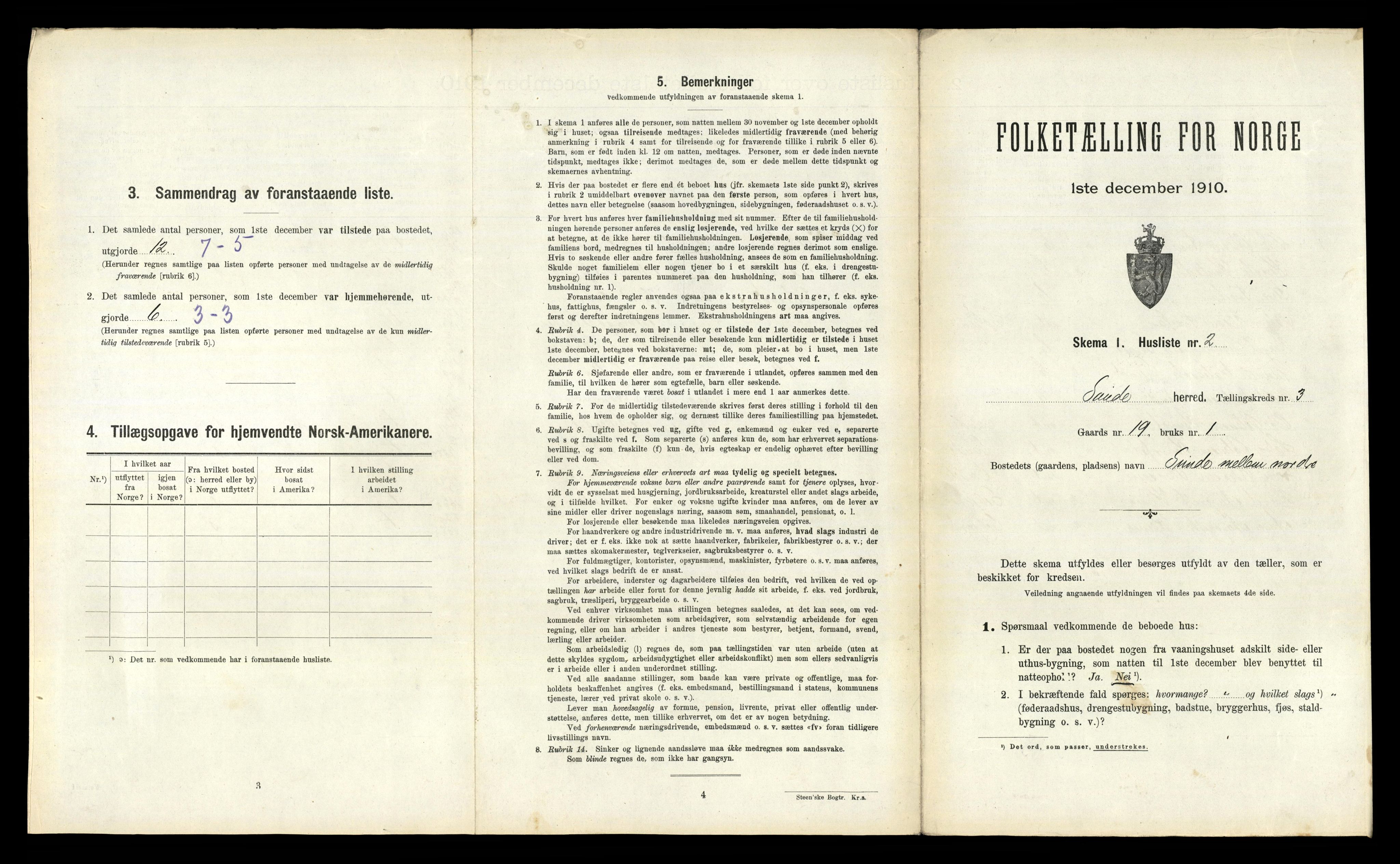 RA, 1910 census for Sauherad, 1910, p. 293