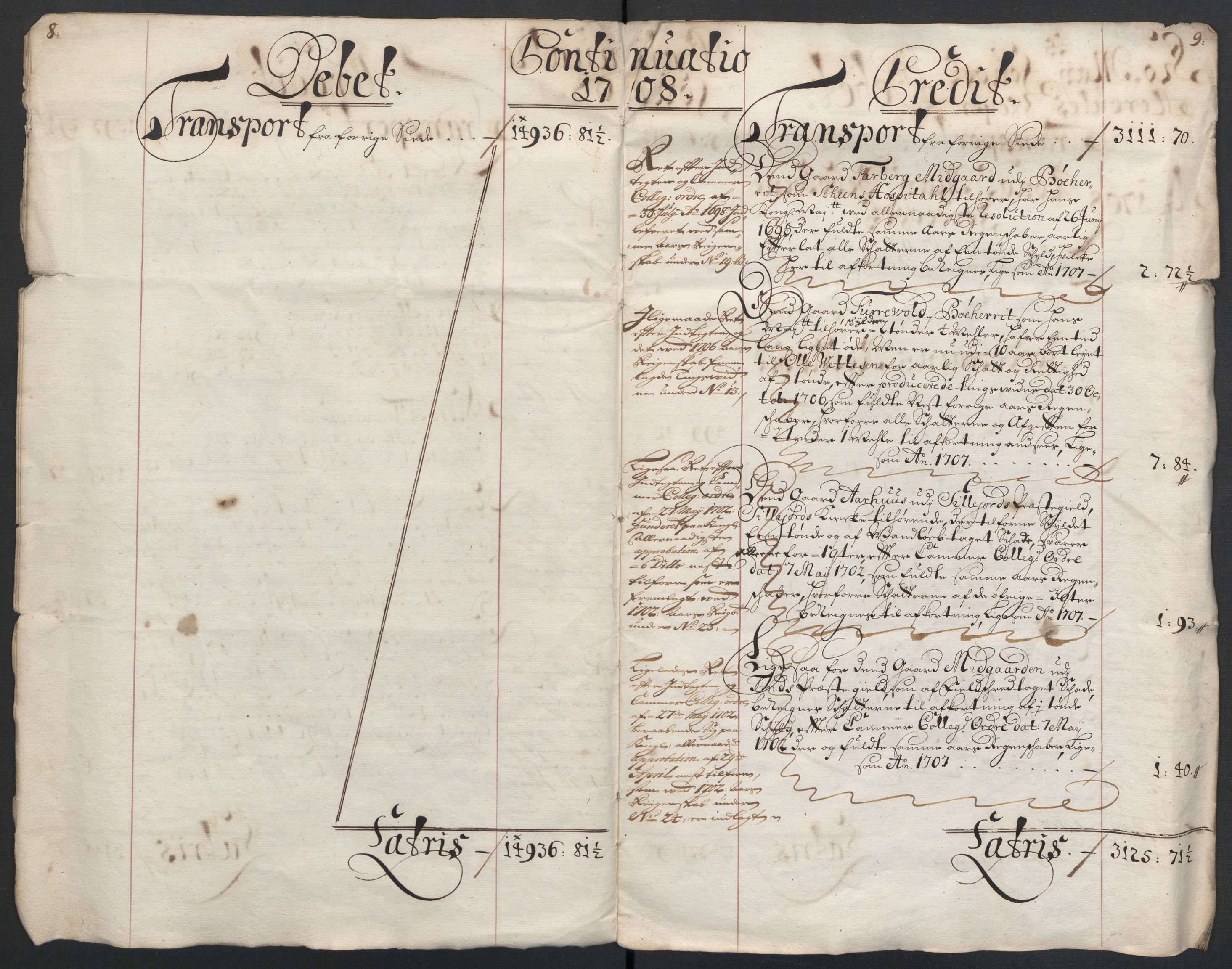 Rentekammeret inntil 1814, Reviderte regnskaper, Fogderegnskap, AV/RA-EA-4092/R36/L2118: Fogderegnskap Øvre og Nedre Telemark og Bamble, 1708-1709, p. 7