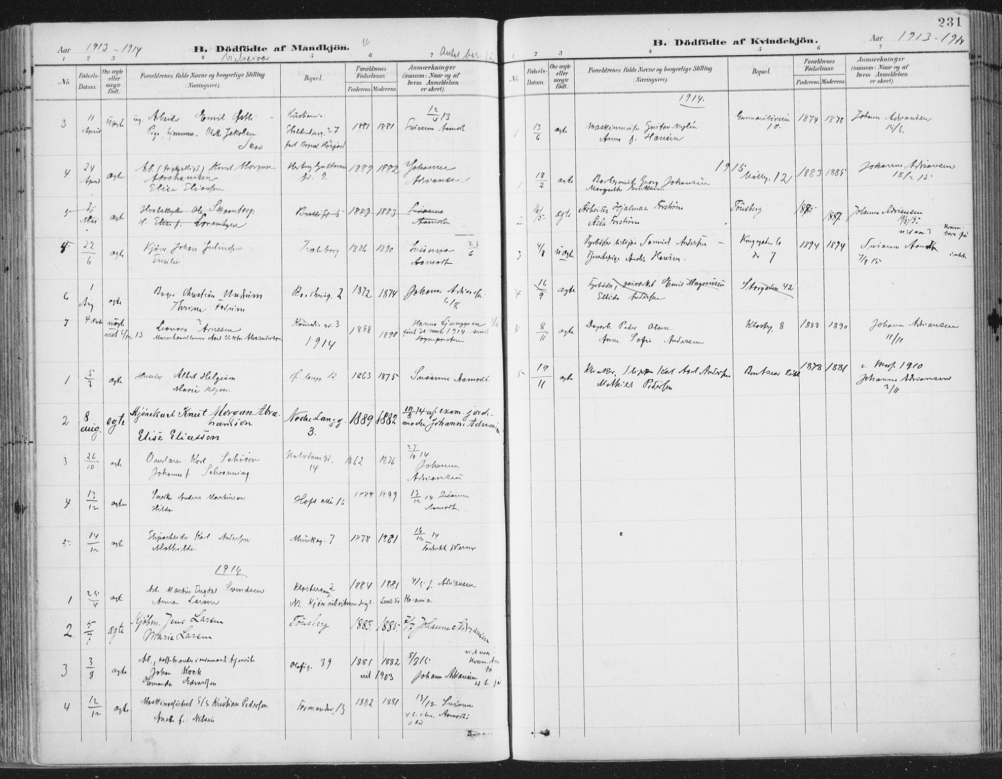 Tønsberg kirkebøker, SAKO/A-330/F/Fa/L0014: Parish register (official) no. I 14, 1900-1913, p. 231