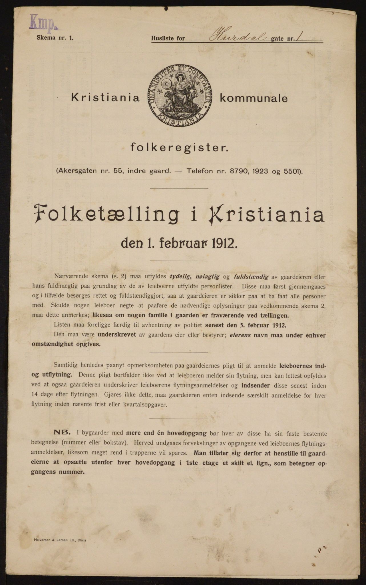OBA, Municipal Census 1912 for Kristiania, 1912, p. 42614