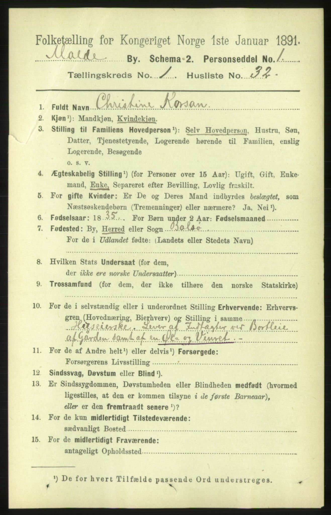 RA, 1891 census for 1502 Molde, 1891, p. 572