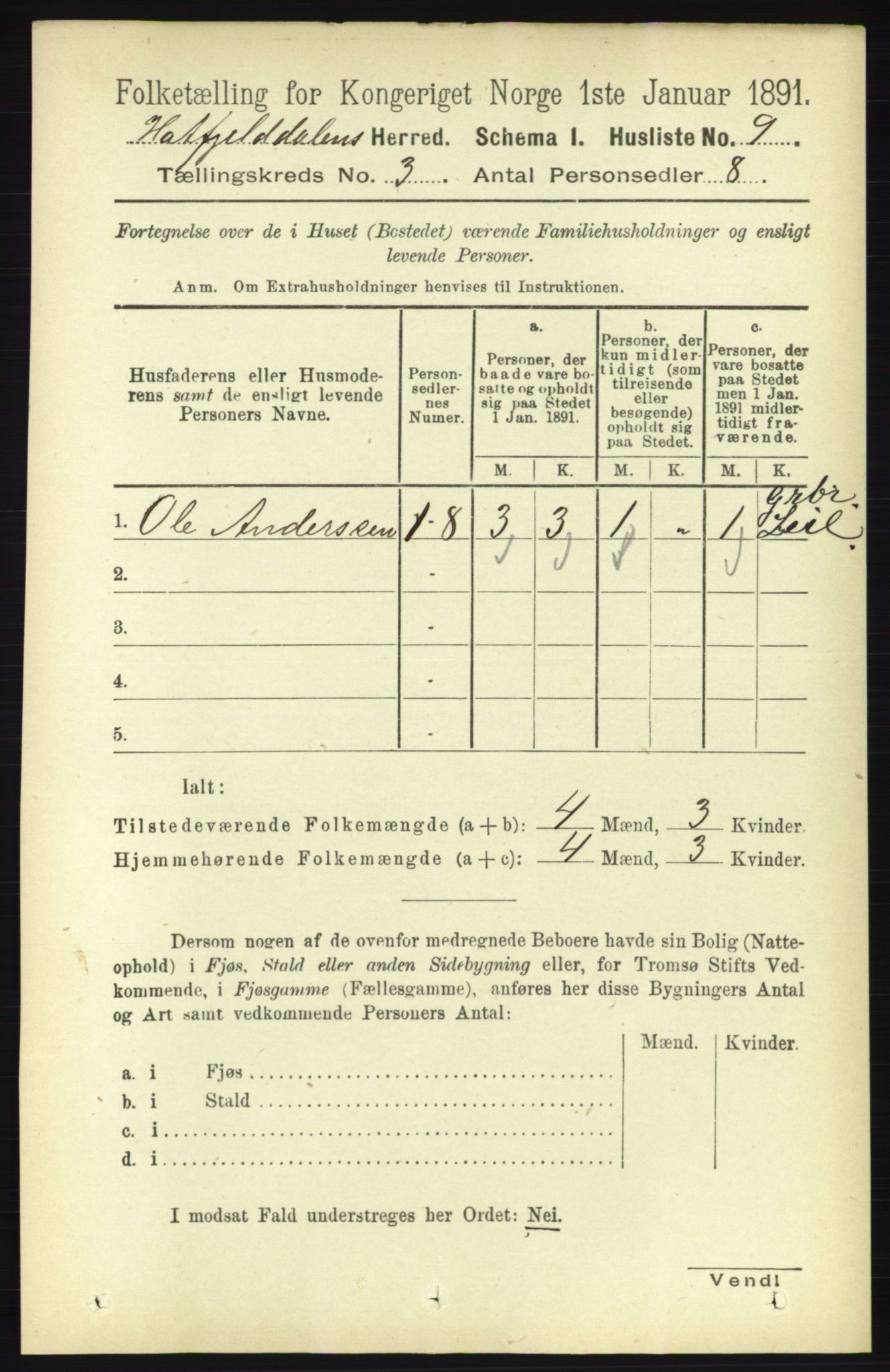 RA, 1891 census for 1826 Hattfjelldal, 1891, p. 606