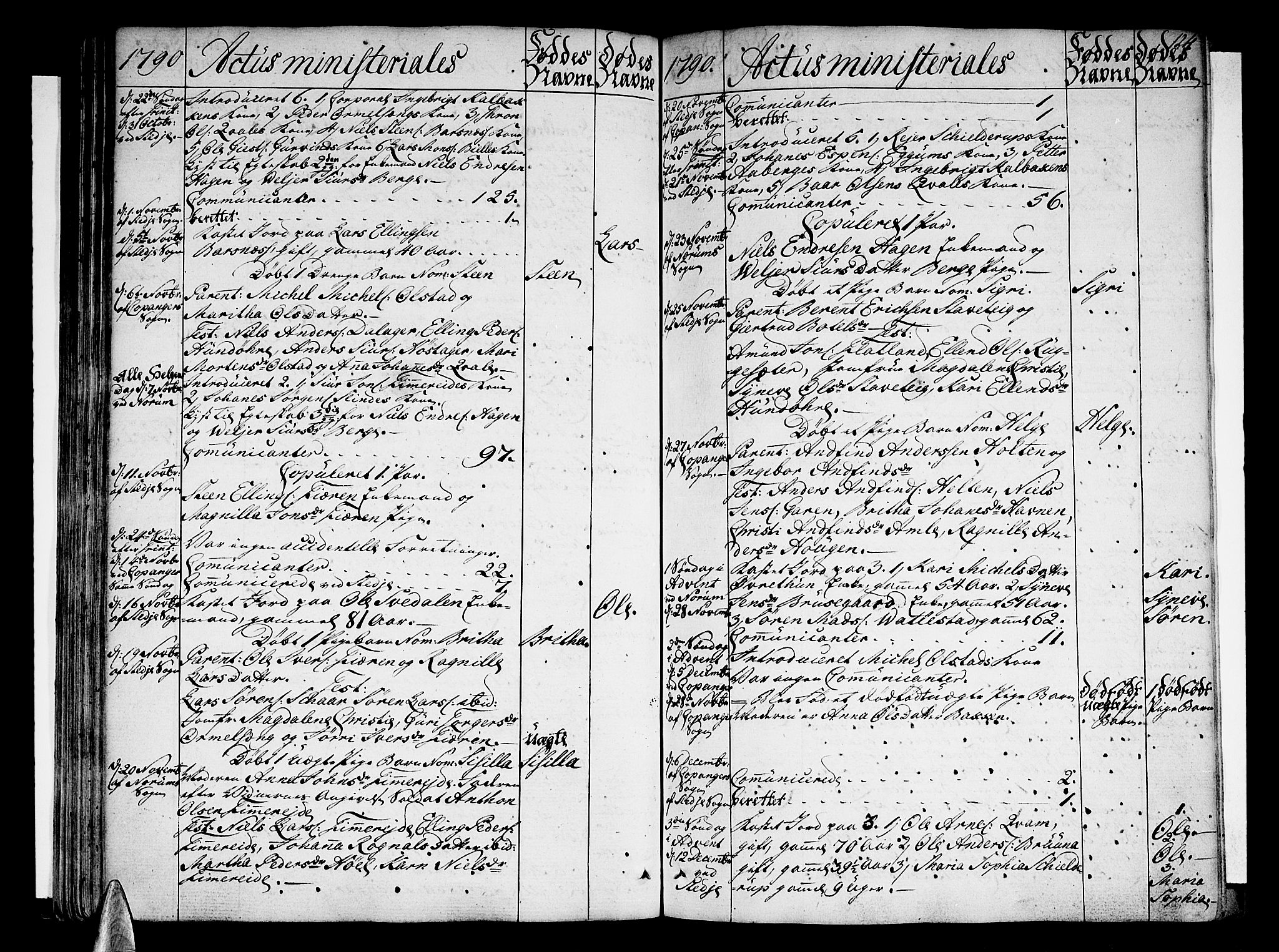Sogndal sokneprestembete, SAB/A-81301/H/Haa/Haaa/L0007: Parish register (official) no. A 7, 1782-1795, p. 124