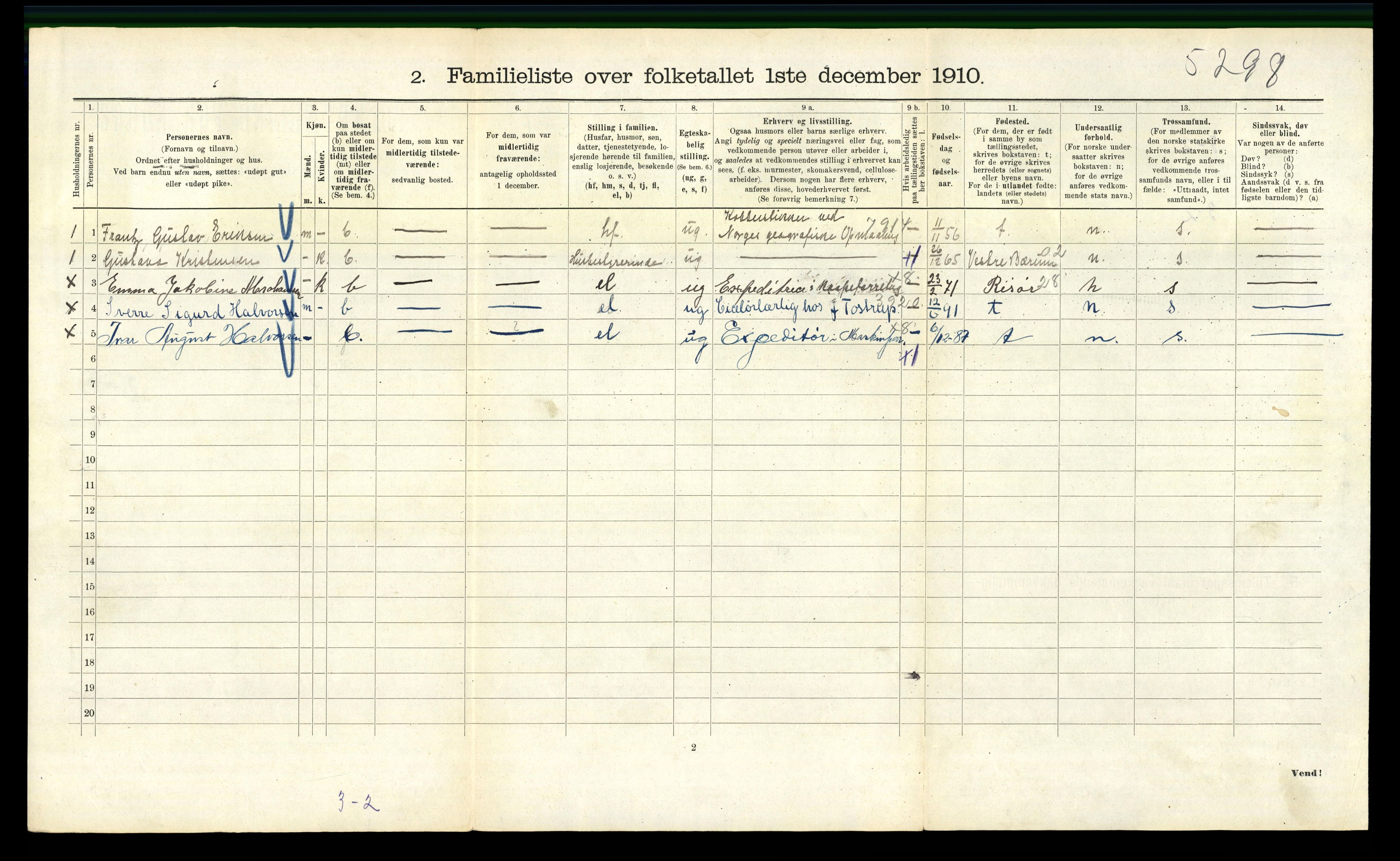 RA, 1910 census for Kristiania, 1910, p. 56230