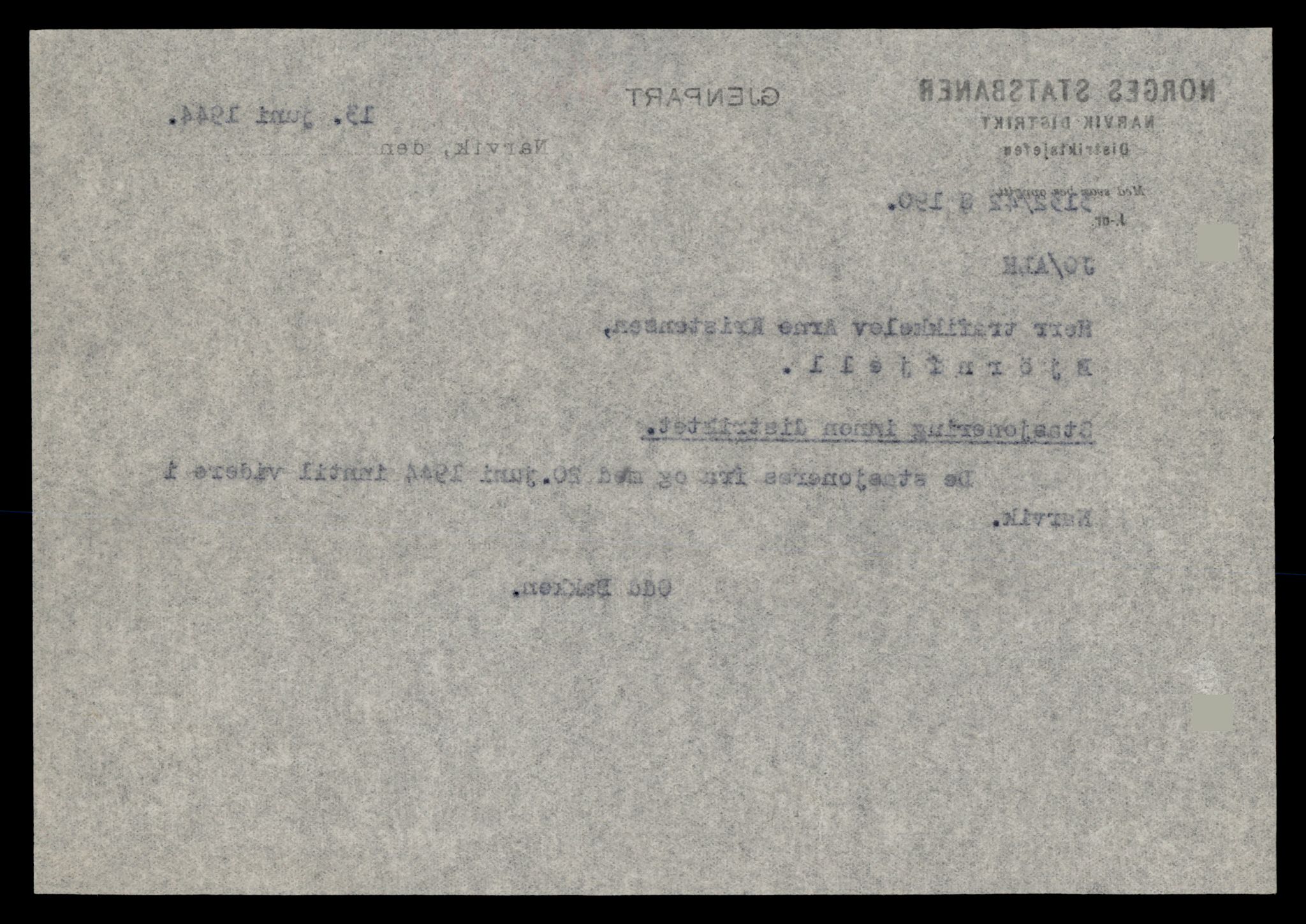 Norges statsbaner (NSB) - Narvik distrikt, AV/SAT-A-6460/0002/X/Xd/L0001: --, 1940-1963, p. 108