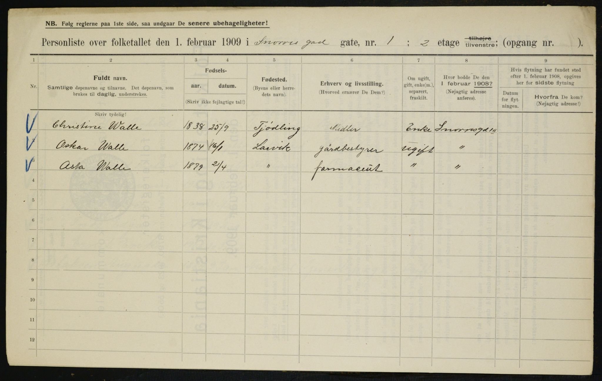 OBA, Municipal Census 1909 for Kristiania, 1909, p. 88951