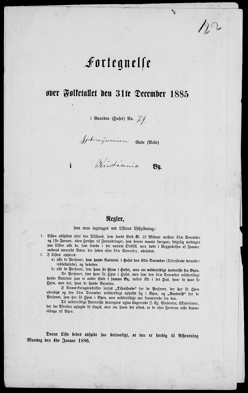 RA, 1885 census for 0301 Kristiania, 1885, p. 4865