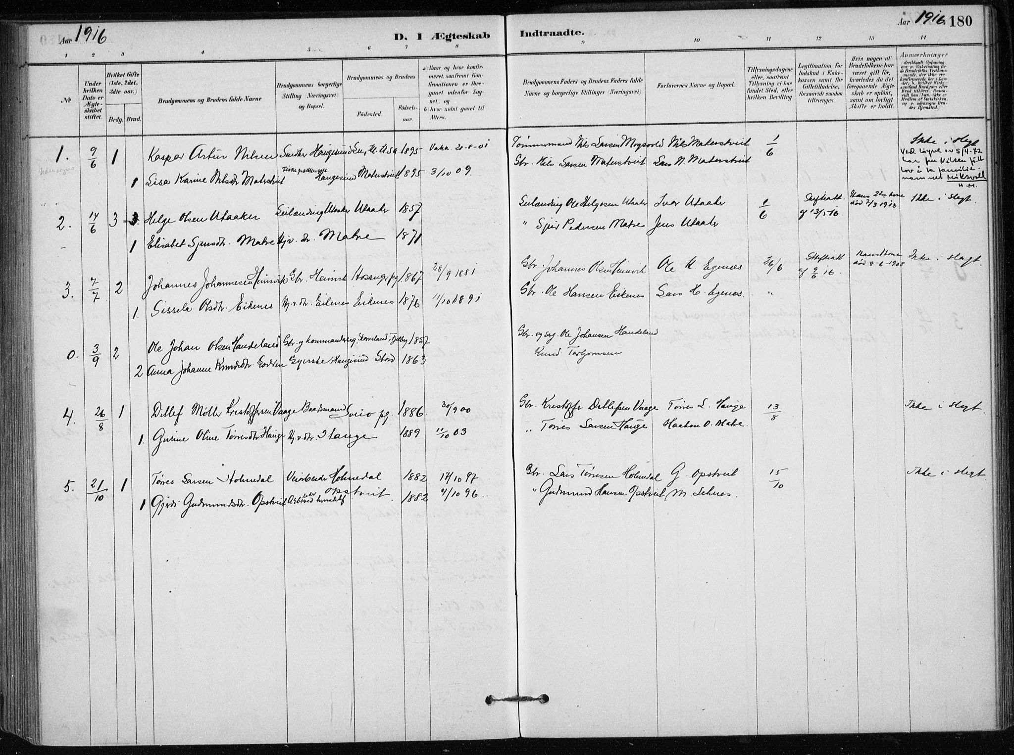 Skånevik sokneprestembete, SAB/A-77801/H/Haa: Parish register (official) no. C  1, 1879-1917, p. 180