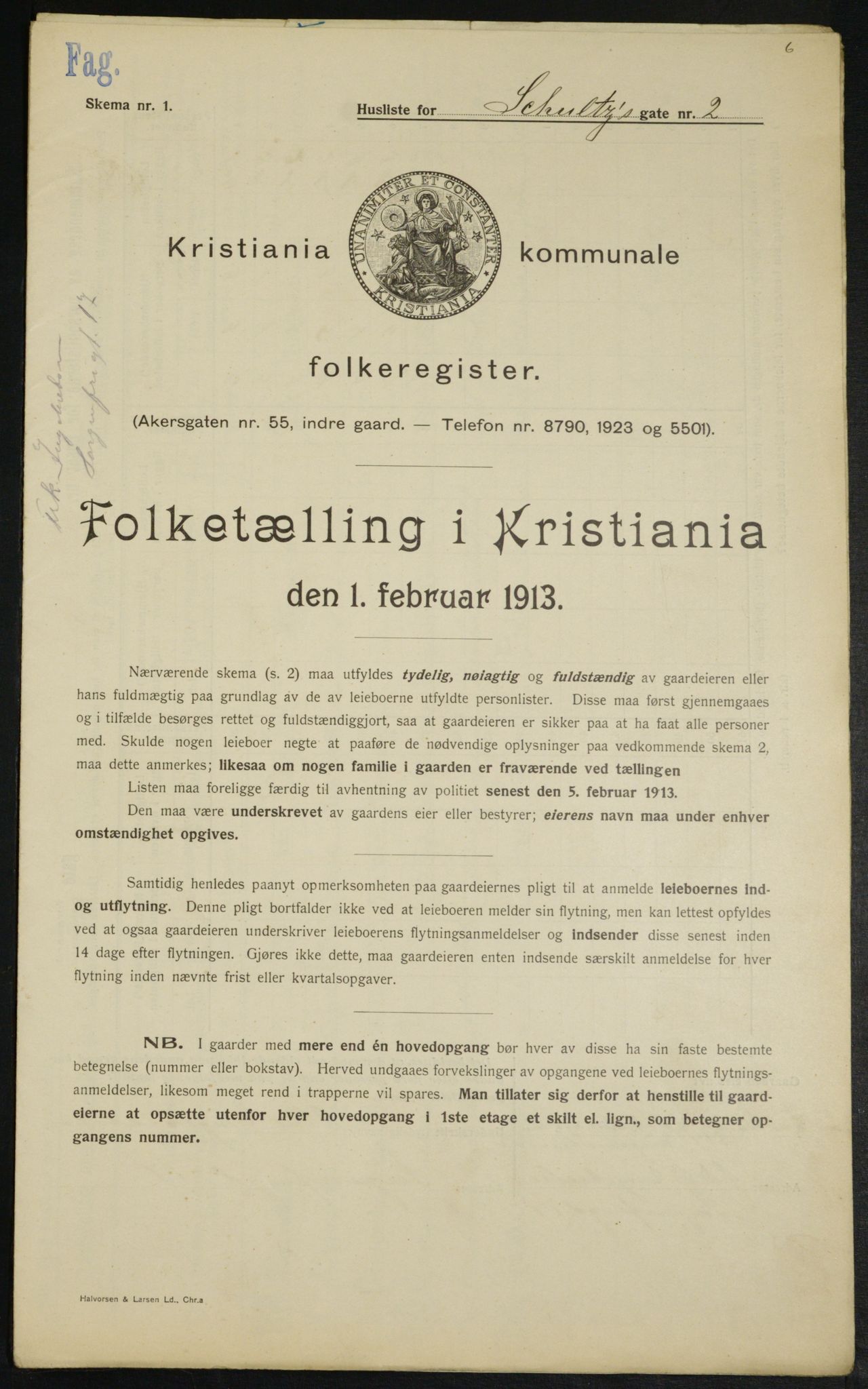 OBA, Municipal Census 1913 for Kristiania, 1913, p. 90498