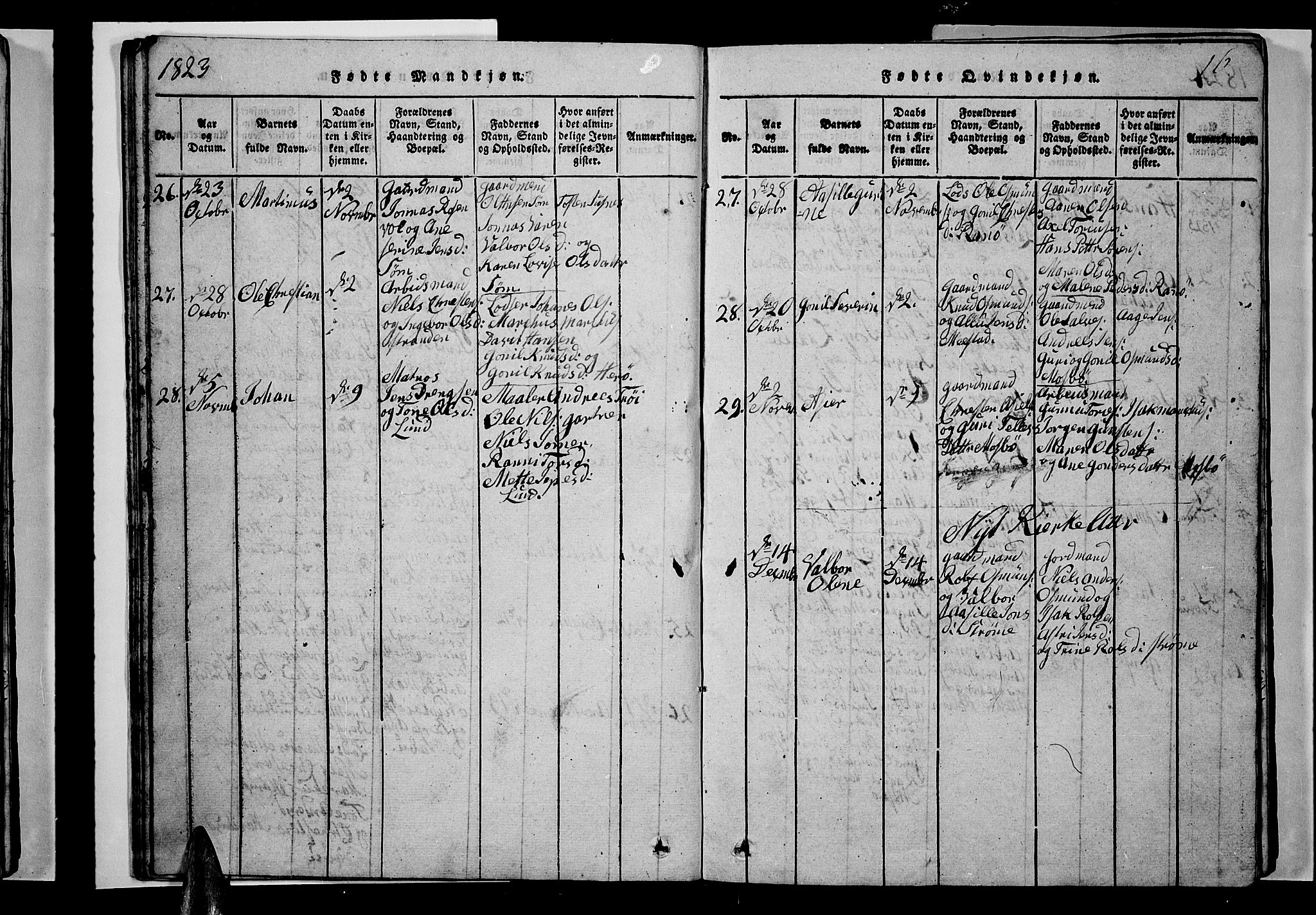 Oddernes sokneprestkontor, AV/SAK-1111-0033/F/Fb/Fba/L0003: Parish register (copy) no. B 3, 1820-1838, p. 16