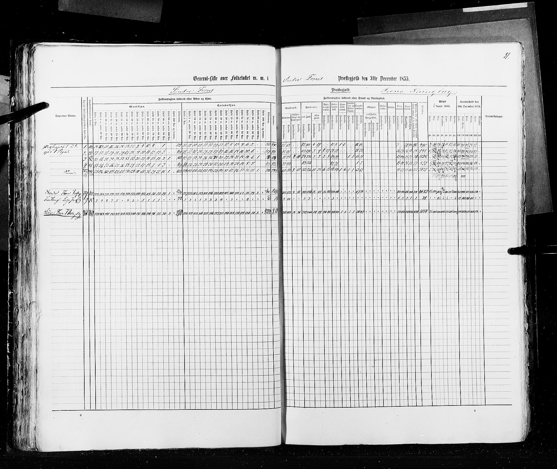 RA, Census 1855, vol. 2: Kristians amt, Buskerud amt og Jarlsberg og Larvik amt, 1855, p. 51