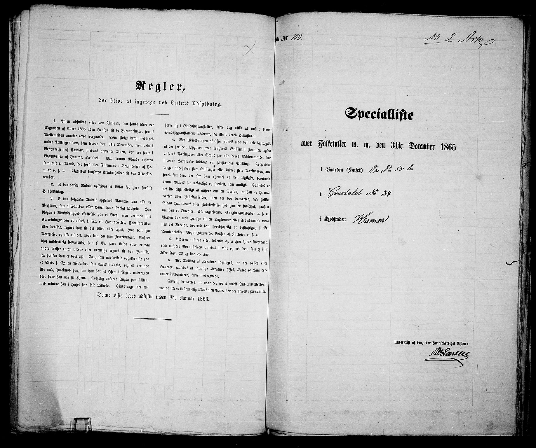 RA, 1865 census for Vang/Hamar, 1865, p. 211