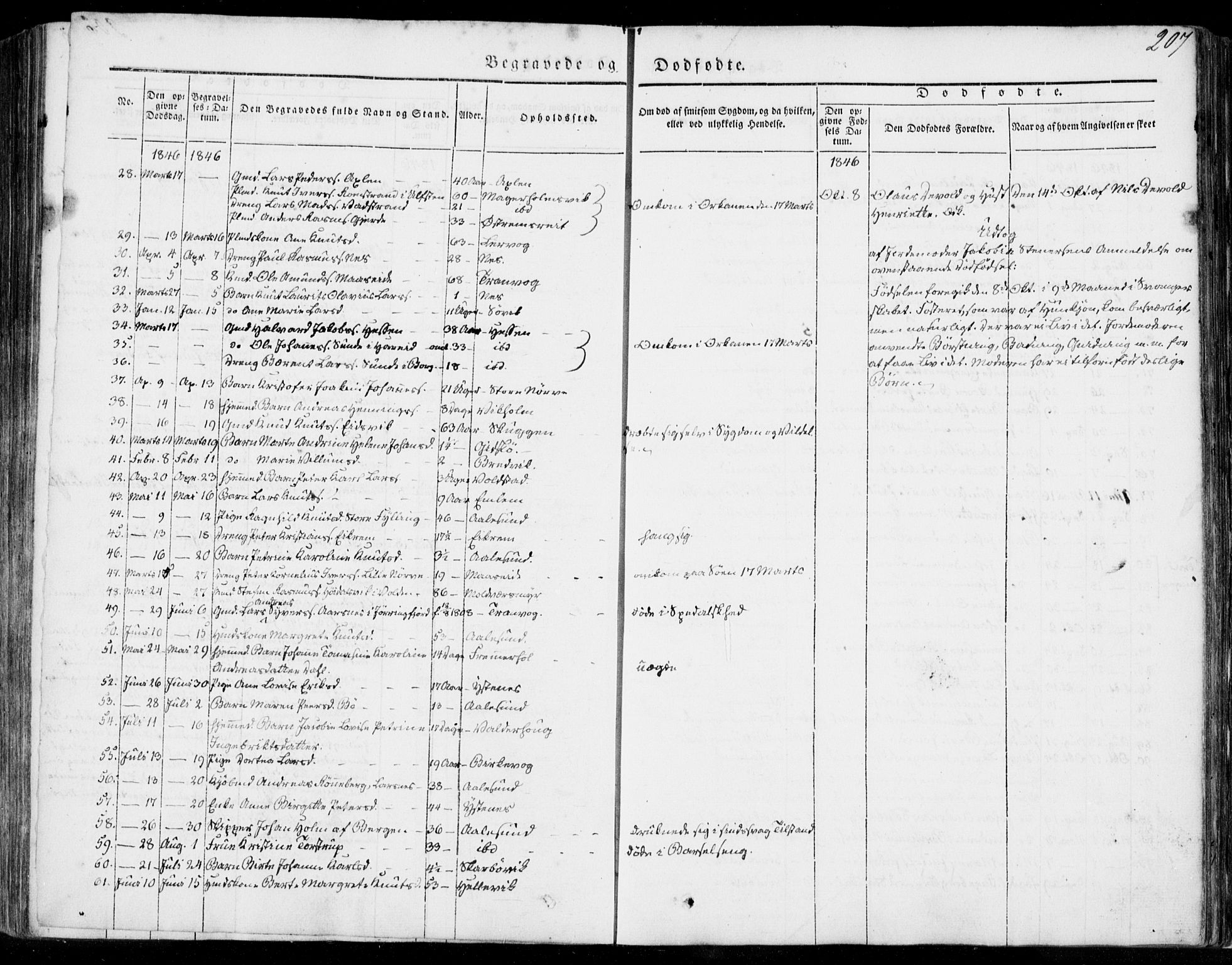 Ministerialprotokoller, klokkerbøker og fødselsregistre - Møre og Romsdal, SAT/A-1454/528/L0396: Parish register (official) no. 528A07, 1839-1847, p. 207