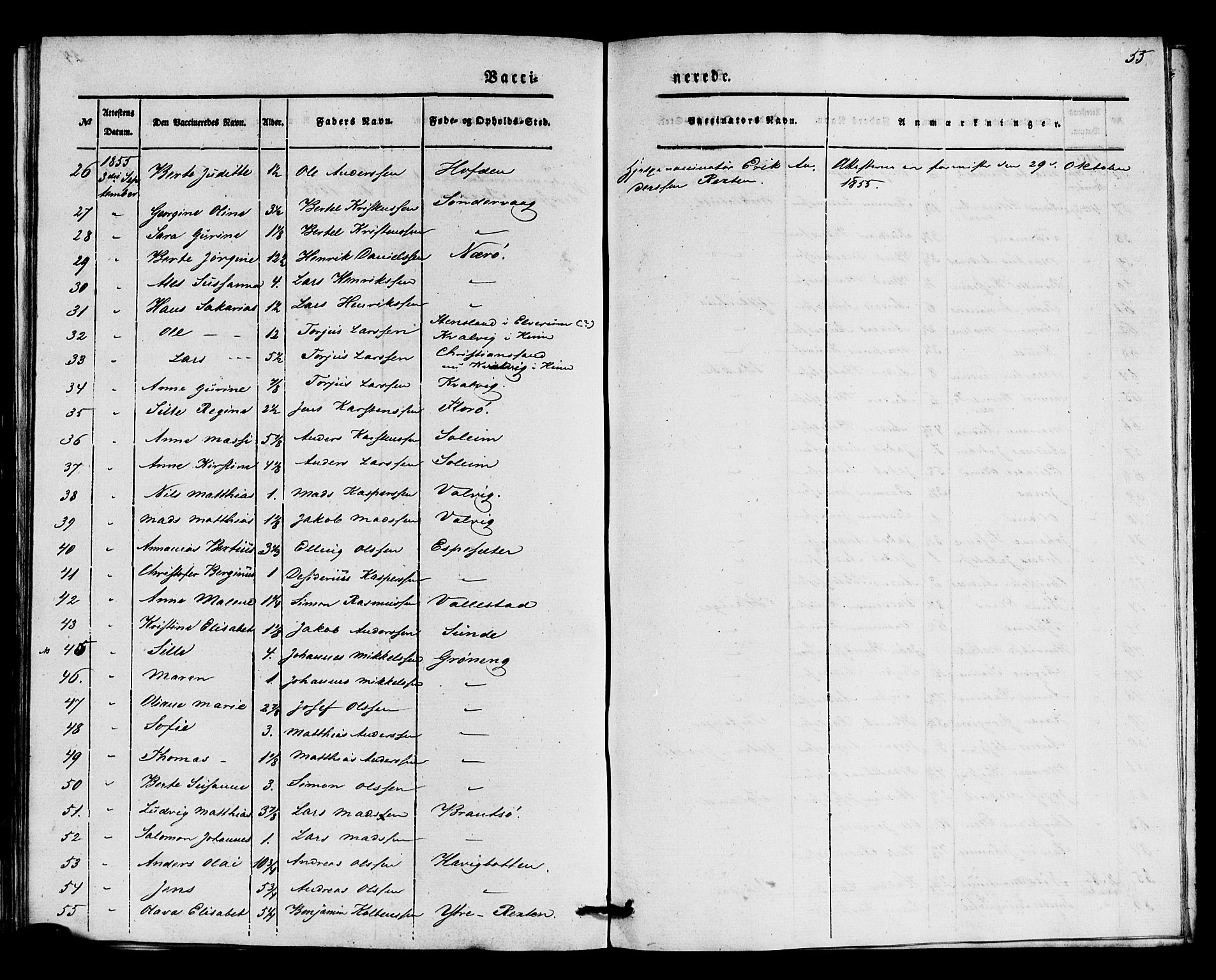 Kinn sokneprestembete, AV/SAB-A-80801/H/Haa/Haaa/L0016: Parish register (official) no. A 16, 1841-1858, p. 55