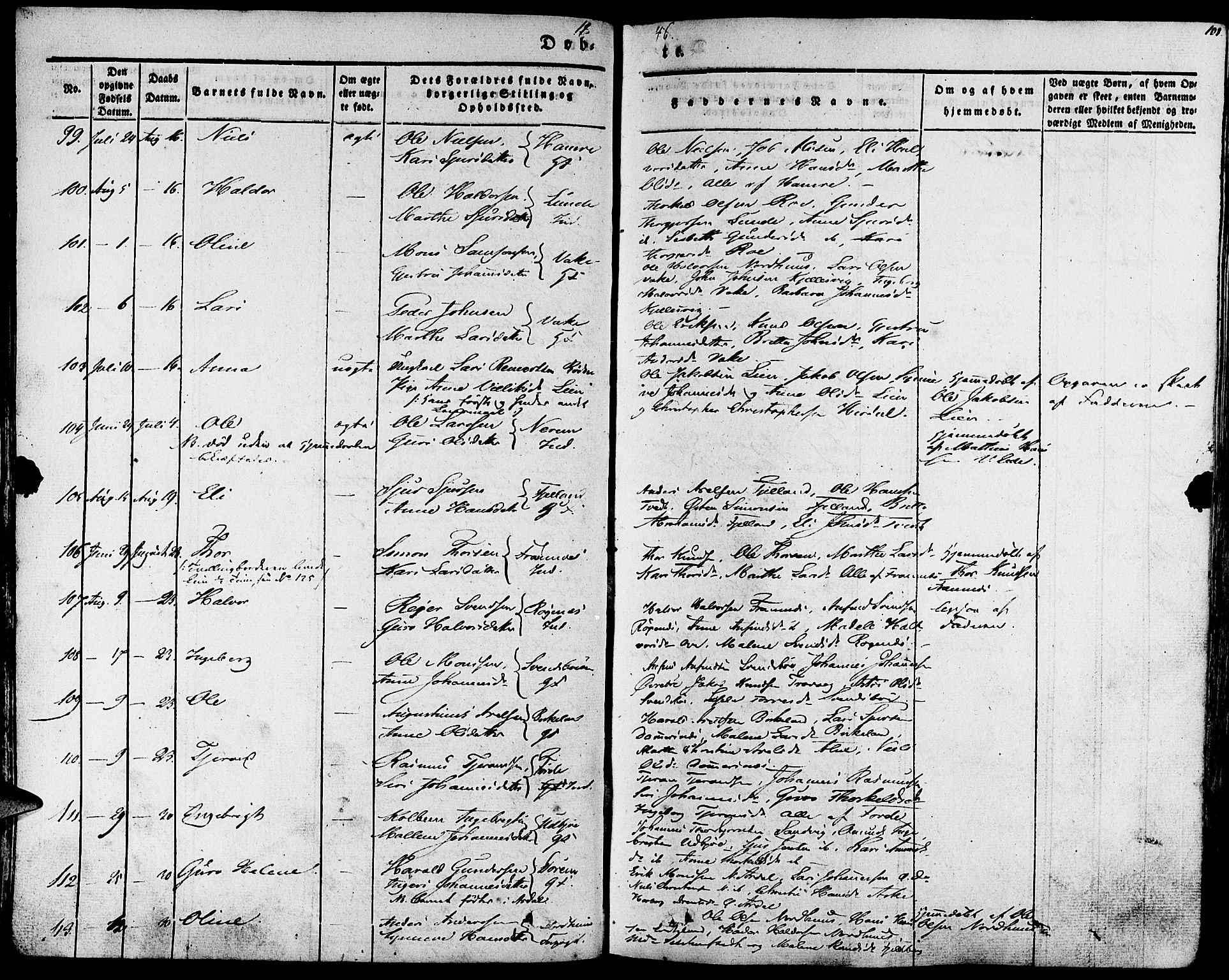 Fjelberg sokneprestembete, SAB/A-75201/H/Haa: Parish register (official) no. A 6, 1835-1851, p. 103