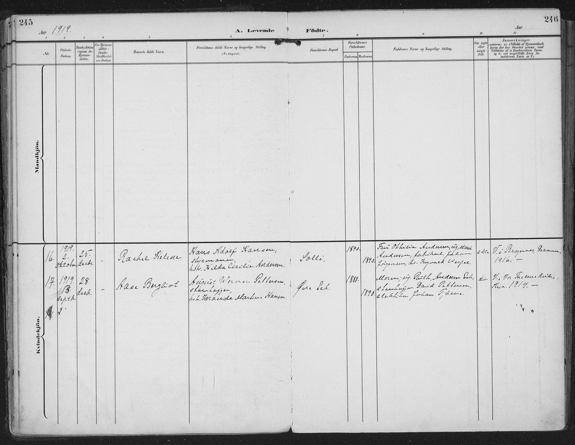 Strømm kirkebøker, AV/SAKO-A-322/F/Fa/L0005: Parish register (official) no. I 5, 1898-1919, p. 245-246