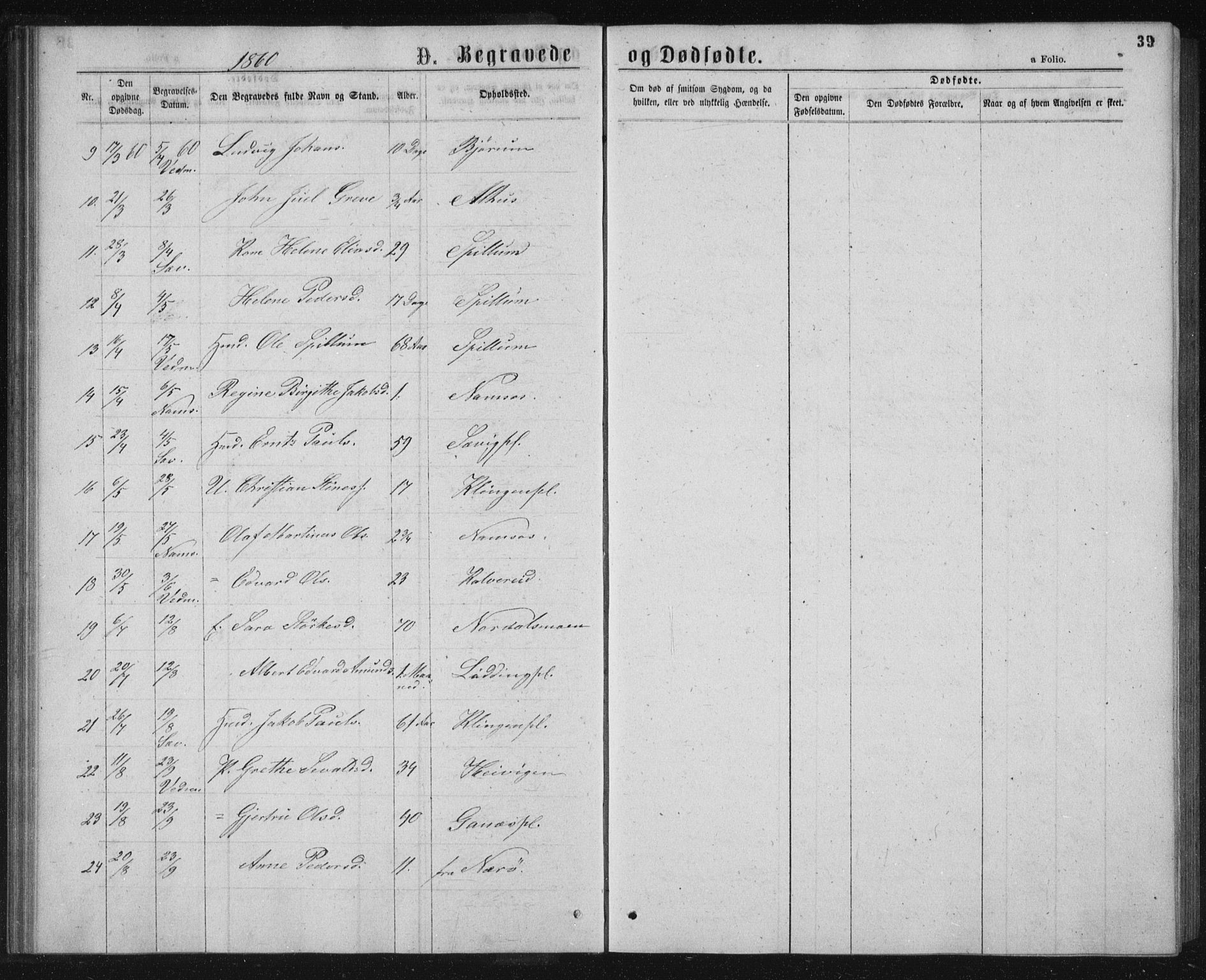 Ministerialprotokoller, klokkerbøker og fødselsregistre - Nord-Trøndelag, SAT/A-1458/768/L0569: Parish register (official) no. 768A04, 1836-1865, p. 39