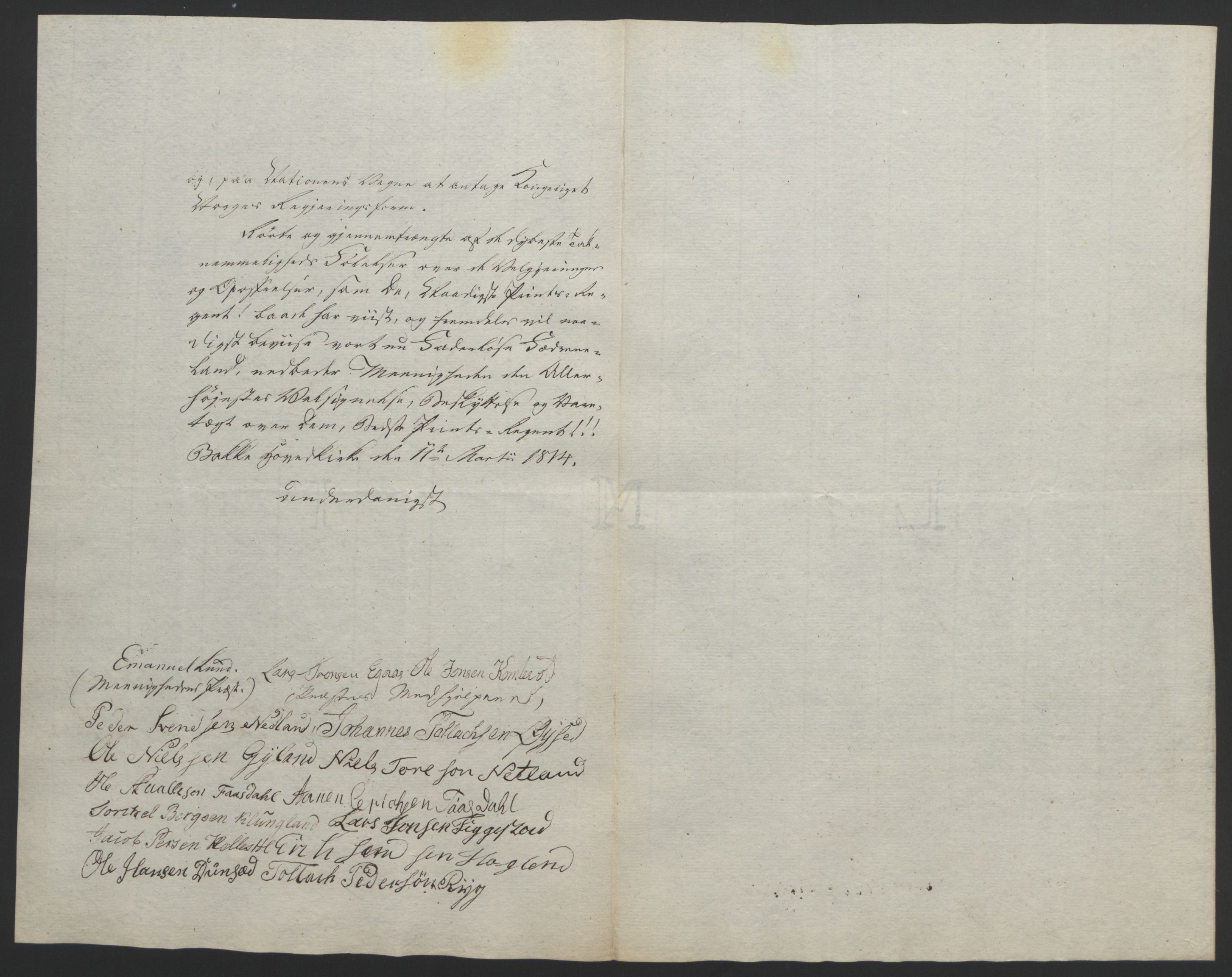 Statsrådssekretariatet, RA/S-1001/D/Db/L0008: Fullmakter for Eidsvollsrepresentantene i 1814. , 1814, p. 155