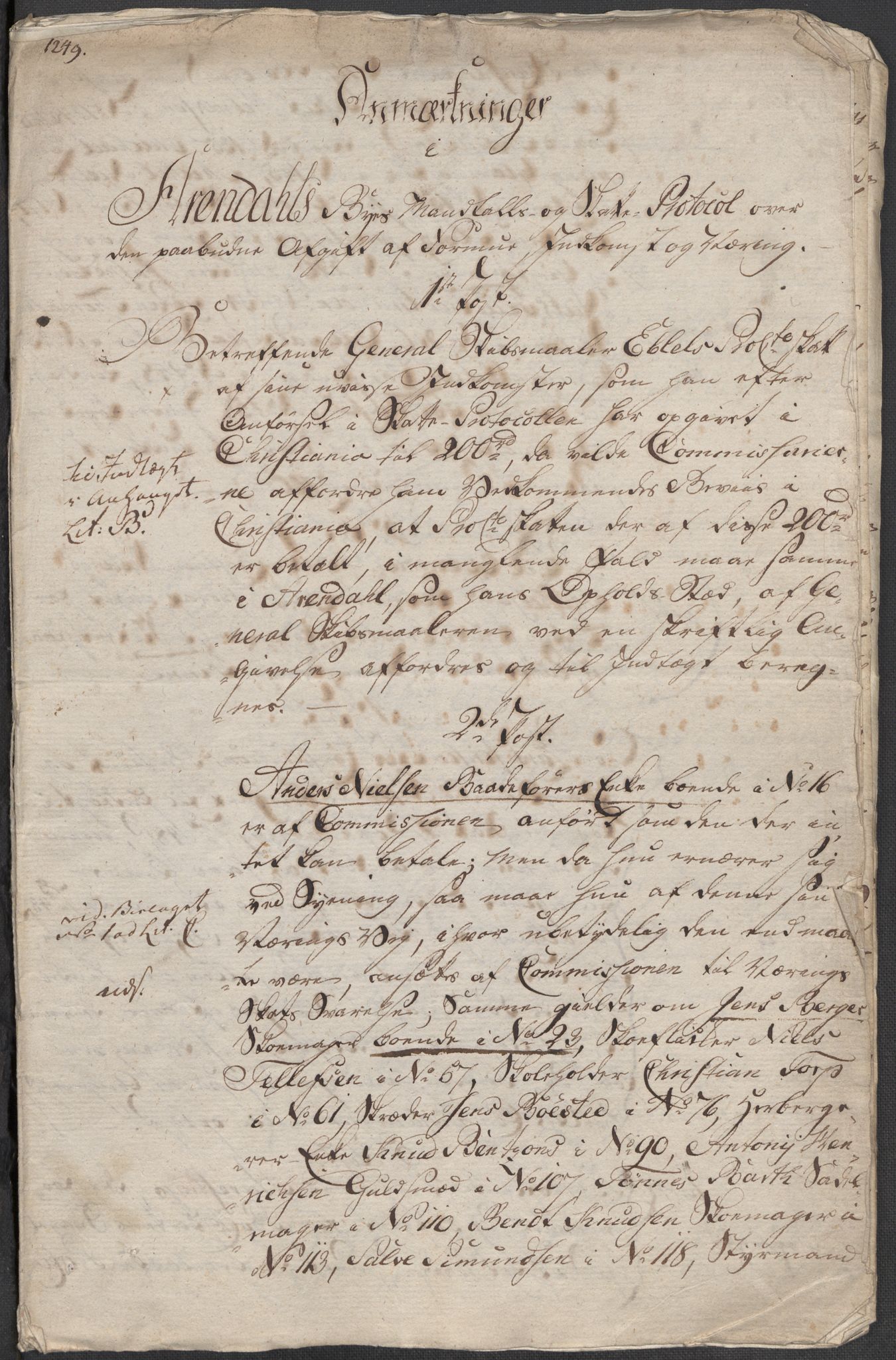 Rentekammeret inntil 1814, Reviderte regnskaper, Mindre regnskaper, AV/RA-EA-4068/Rf/Rfe/L0002: Arendal. Bergen, 1789, p. 311