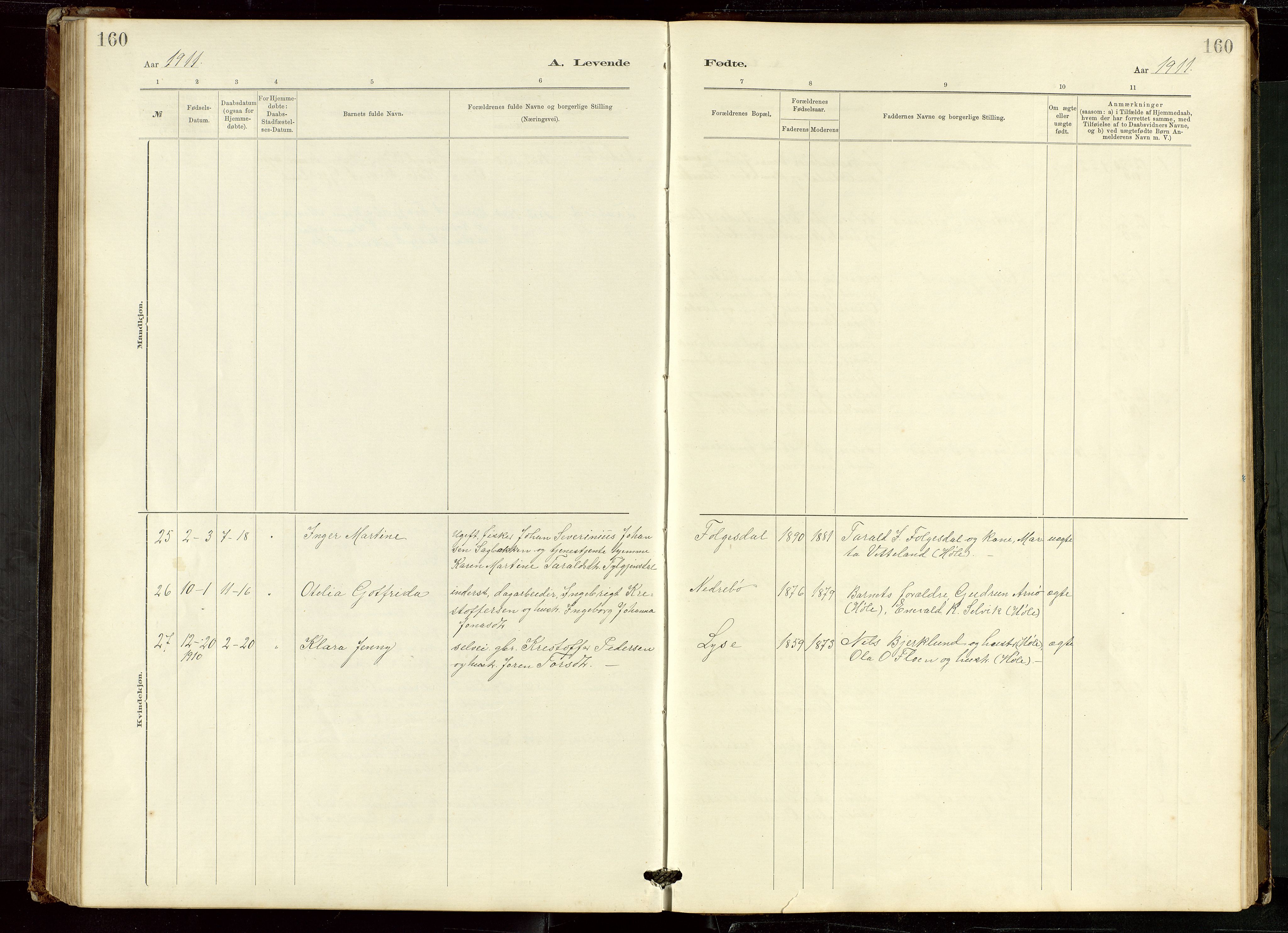 Høgsfjord sokneprestkontor, AV/SAST-A-101624/H/Ha/Hab/L0009: Parish register (copy) no. B 9, 1883-1920, p. 160