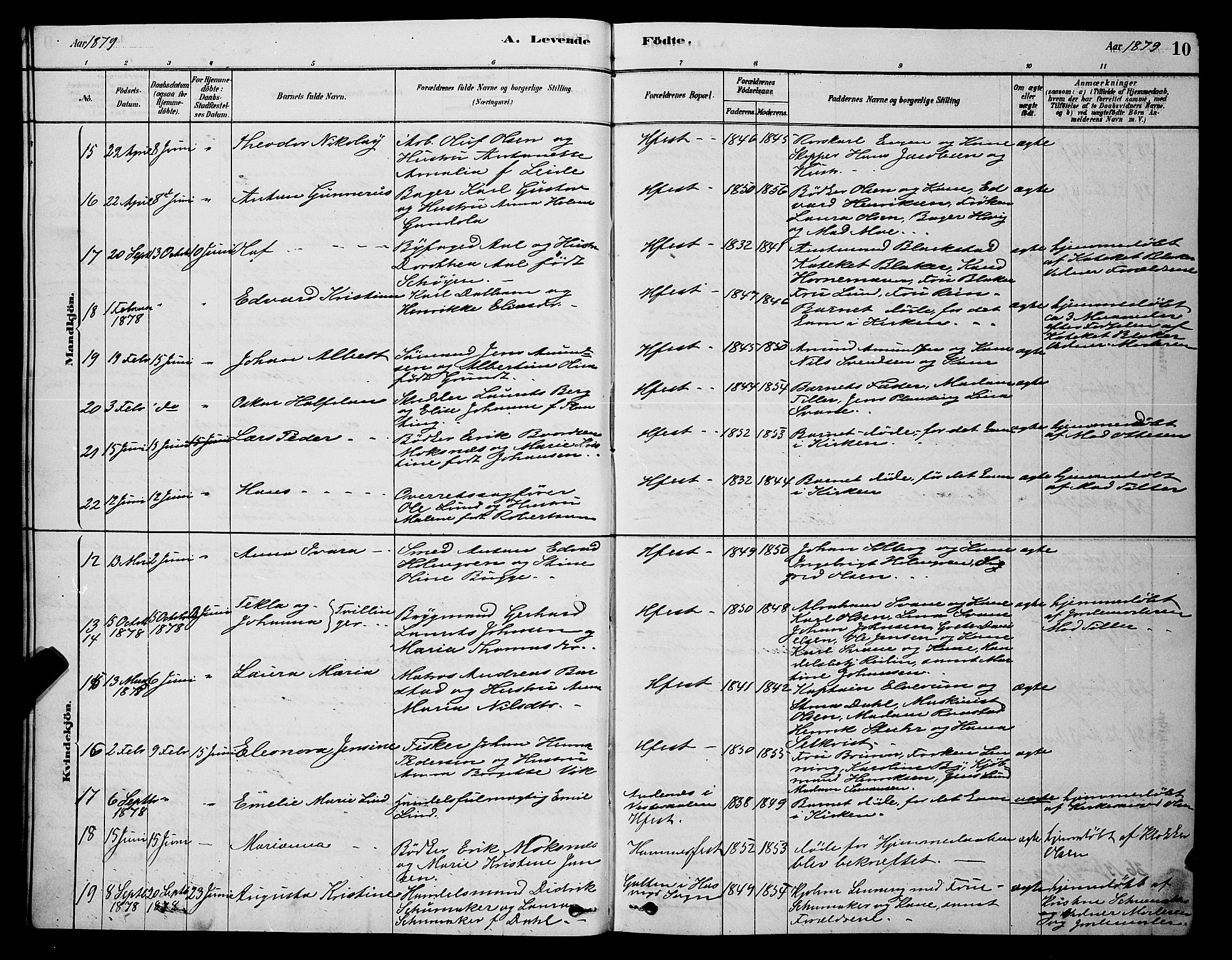 Hammerfest sokneprestkontor, AV/SATØ-S-1347/H/Hb/L0006.klokk: Parish register (copy) no. 6, 1876-1884, p. 10