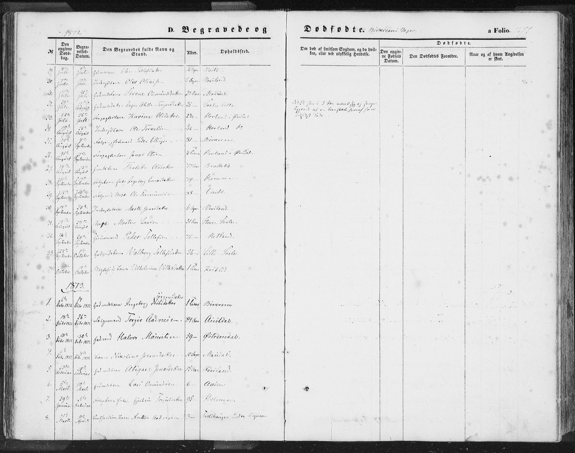 Helleland sokneprestkontor, AV/SAST-A-101810: Parish register (official) no. A 7.2, 1863-1886, p. 377