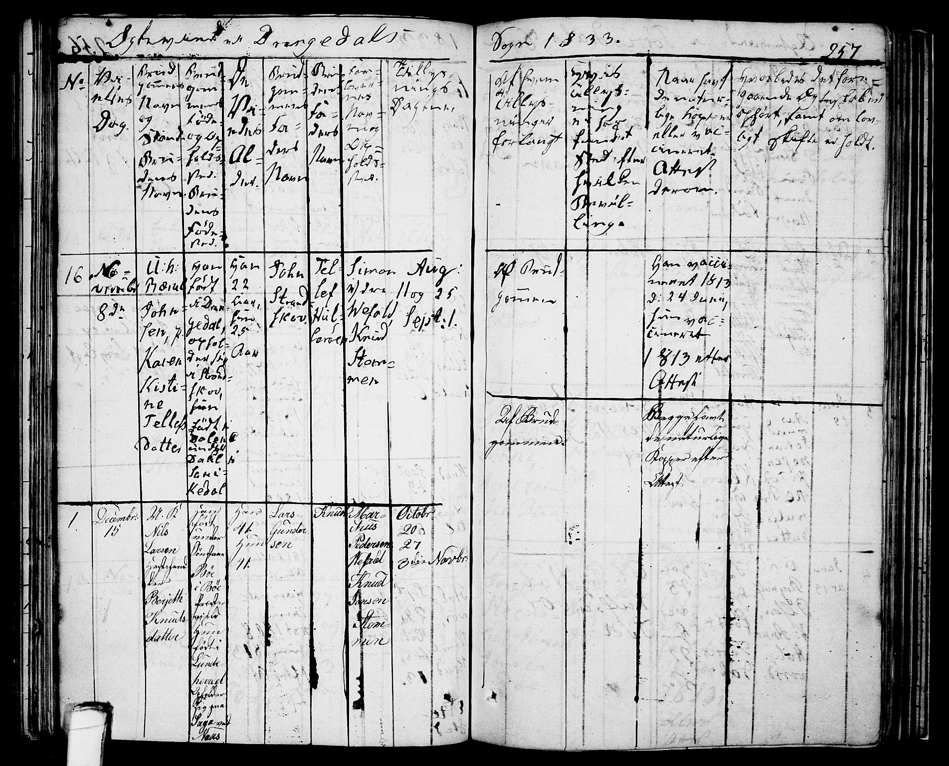 Drangedal kirkebøker, AV/SAKO-A-258/F/Fa/L0006: Parish register (official) no. 6, 1831-1837, p. 257