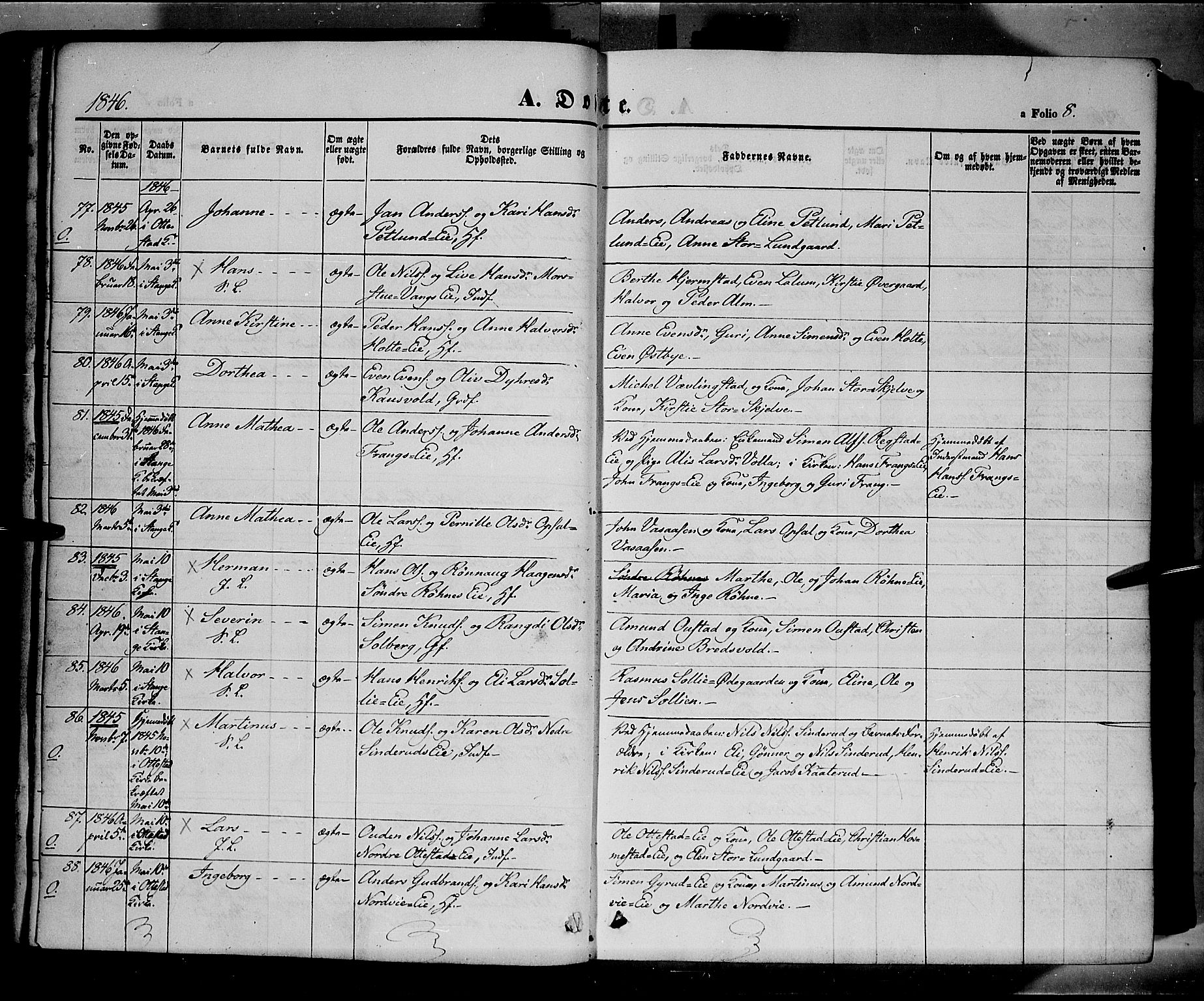 Stange prestekontor, AV/SAH-PREST-002/K/L0011: Parish register (official) no. 11, 1846-1852, p. 8