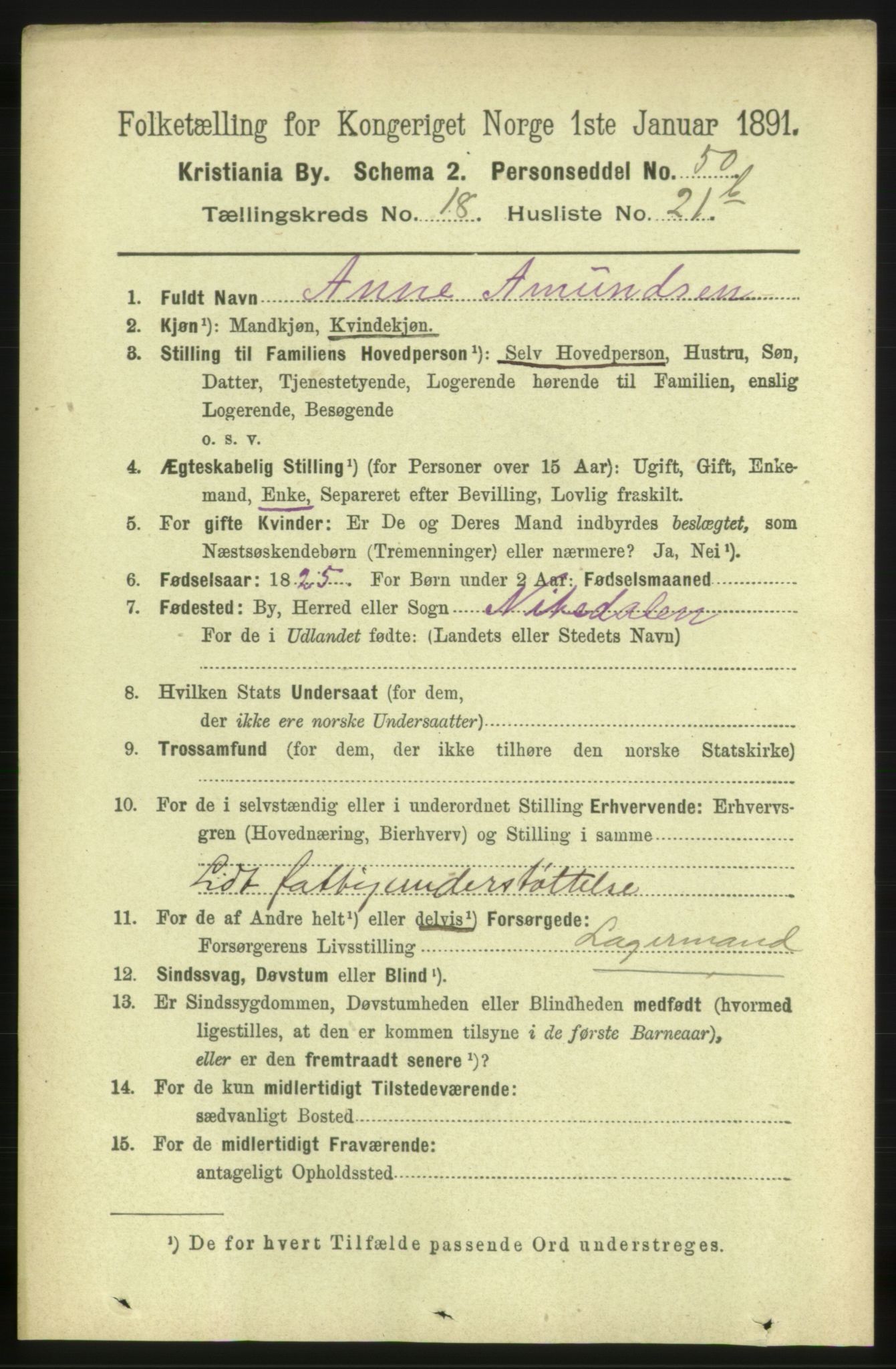 RA, 1891 census for 0301 Kristiania, 1891, p. 9482